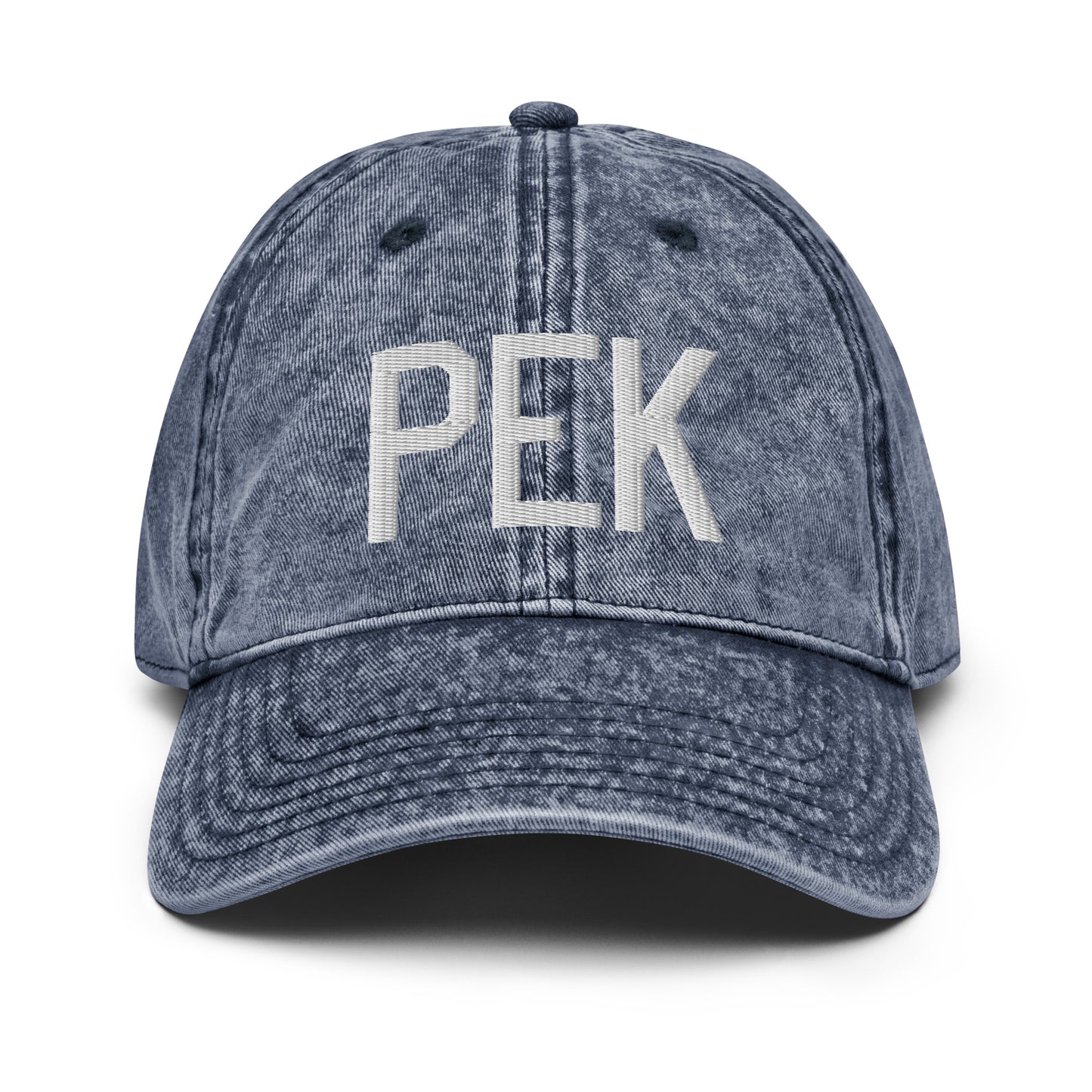 Airport Code Twill Cap - White • PEK Beijing • YHM Designs - Image 16