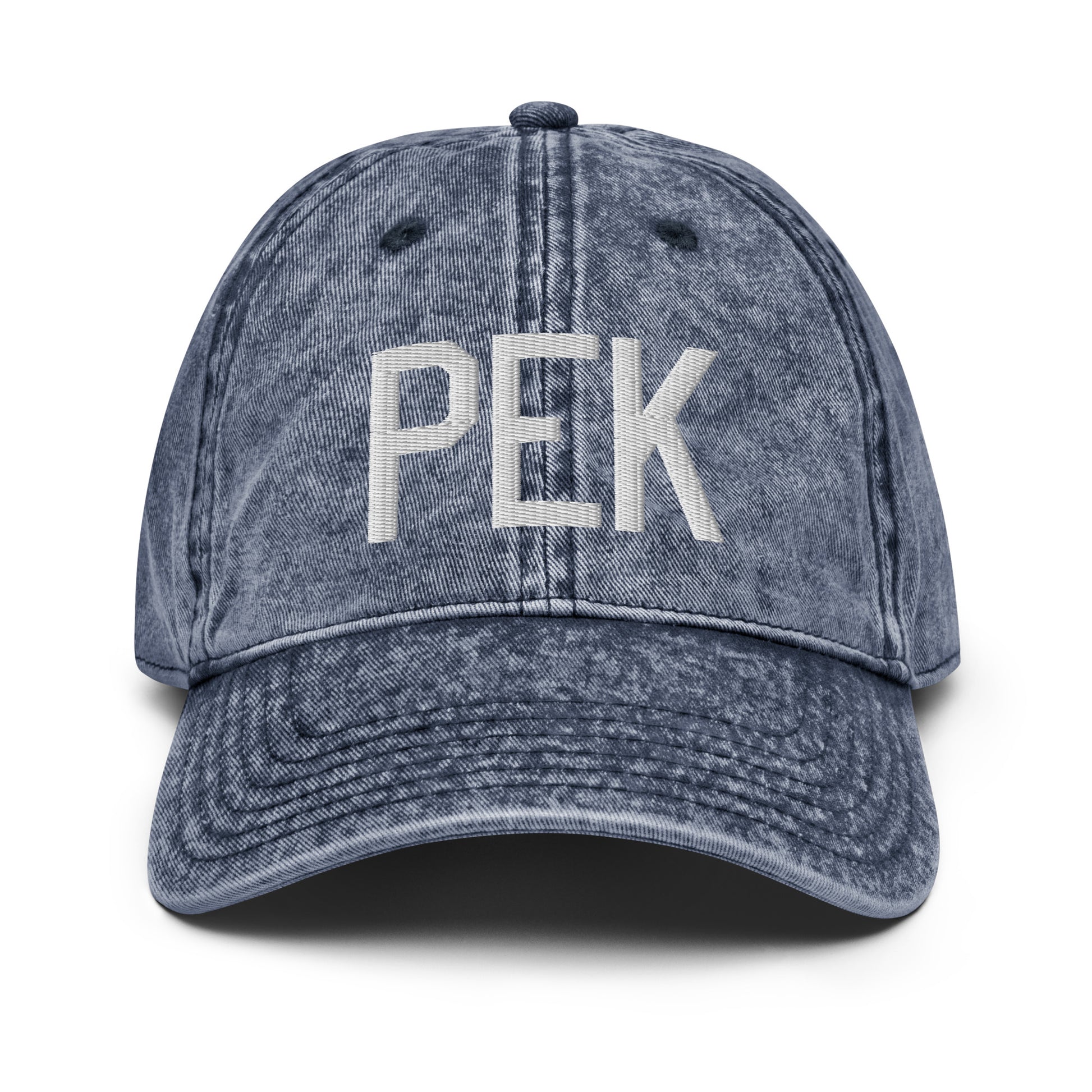 Airport Code Twill Cap - White • PEK Beijing • YHM Designs - Image 16