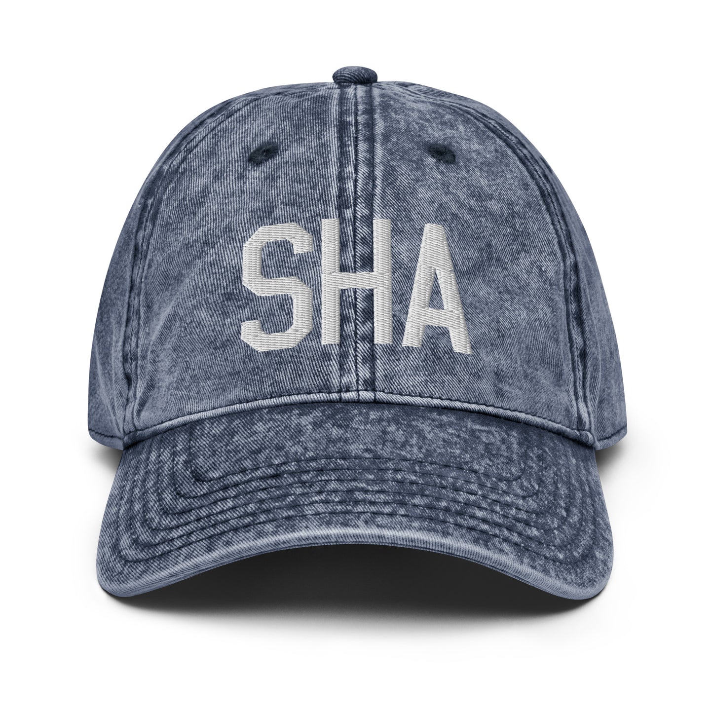 Airport Code Twill Cap - White • SHA Shanghai • YHM Designs - Image 16