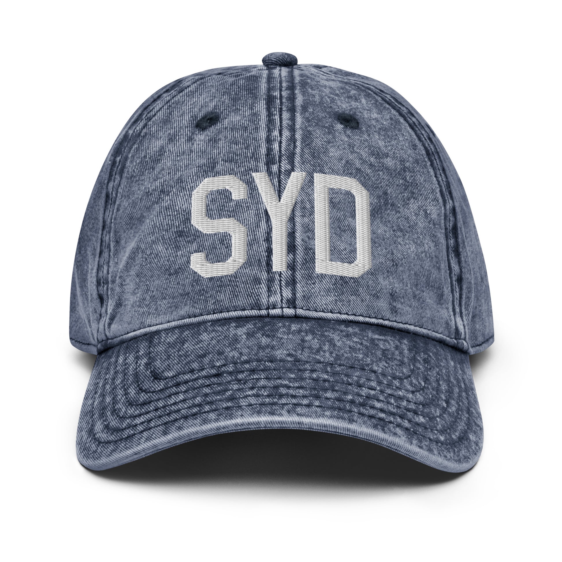 Airport Code Twill Cap - White • SYD Sydney • YHM Designs - Image 16