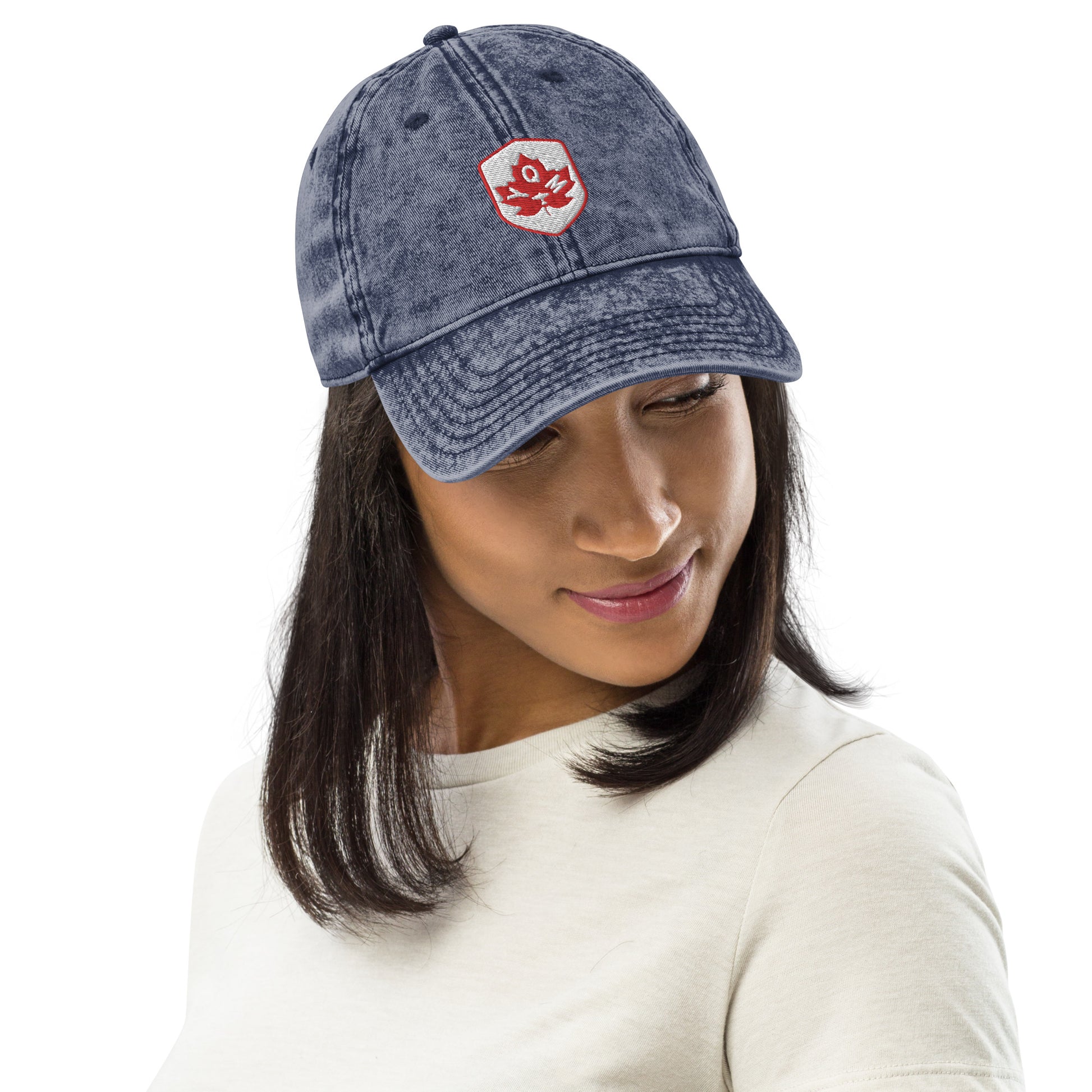 Maple Leaf Twill Cap - Red/White • YQM Moncton • YHM Designs - Image 05