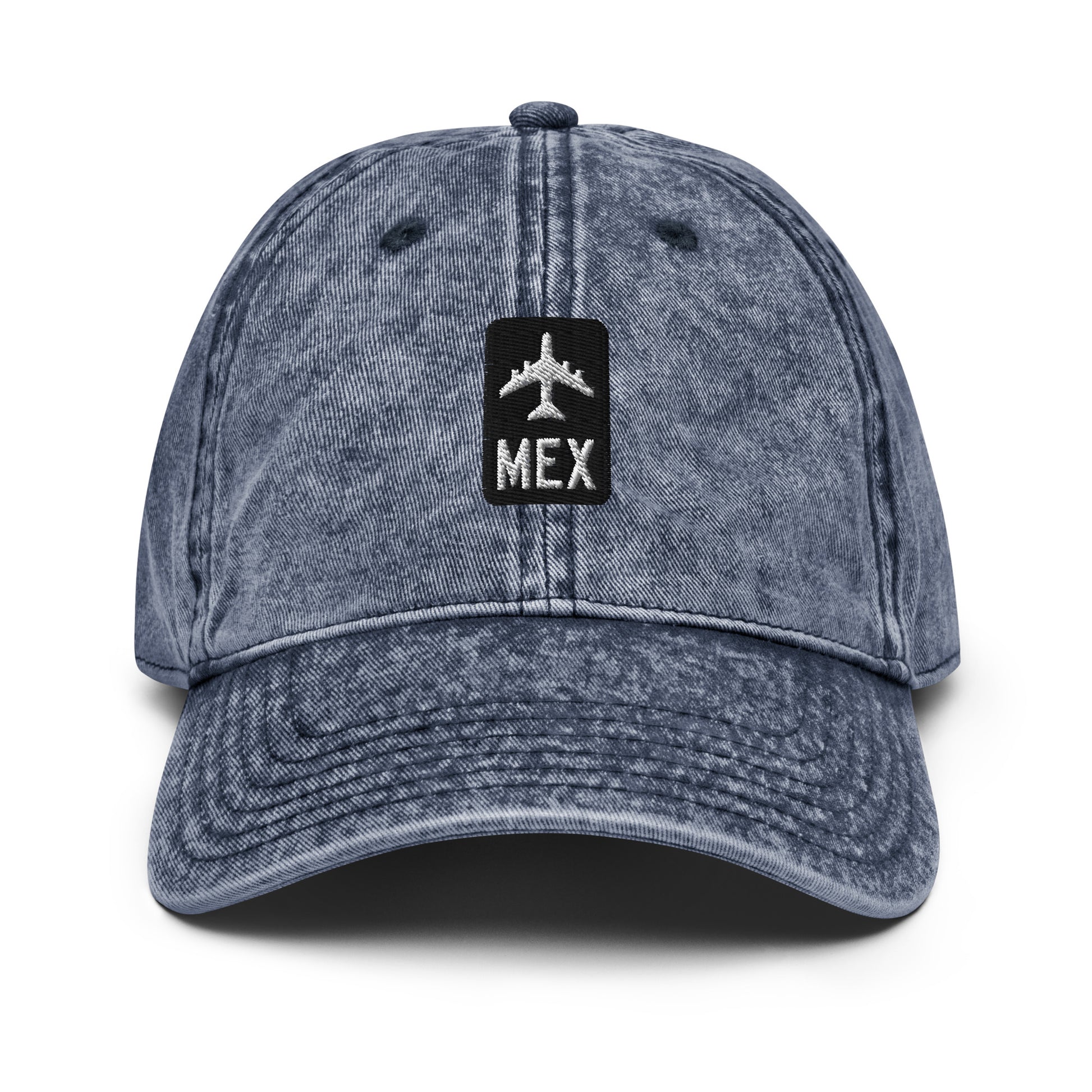 Jetliner Vintage Cotton Twill Baseball Cap • Black/White • MEX Mexico City • YHM Designs - Image 11