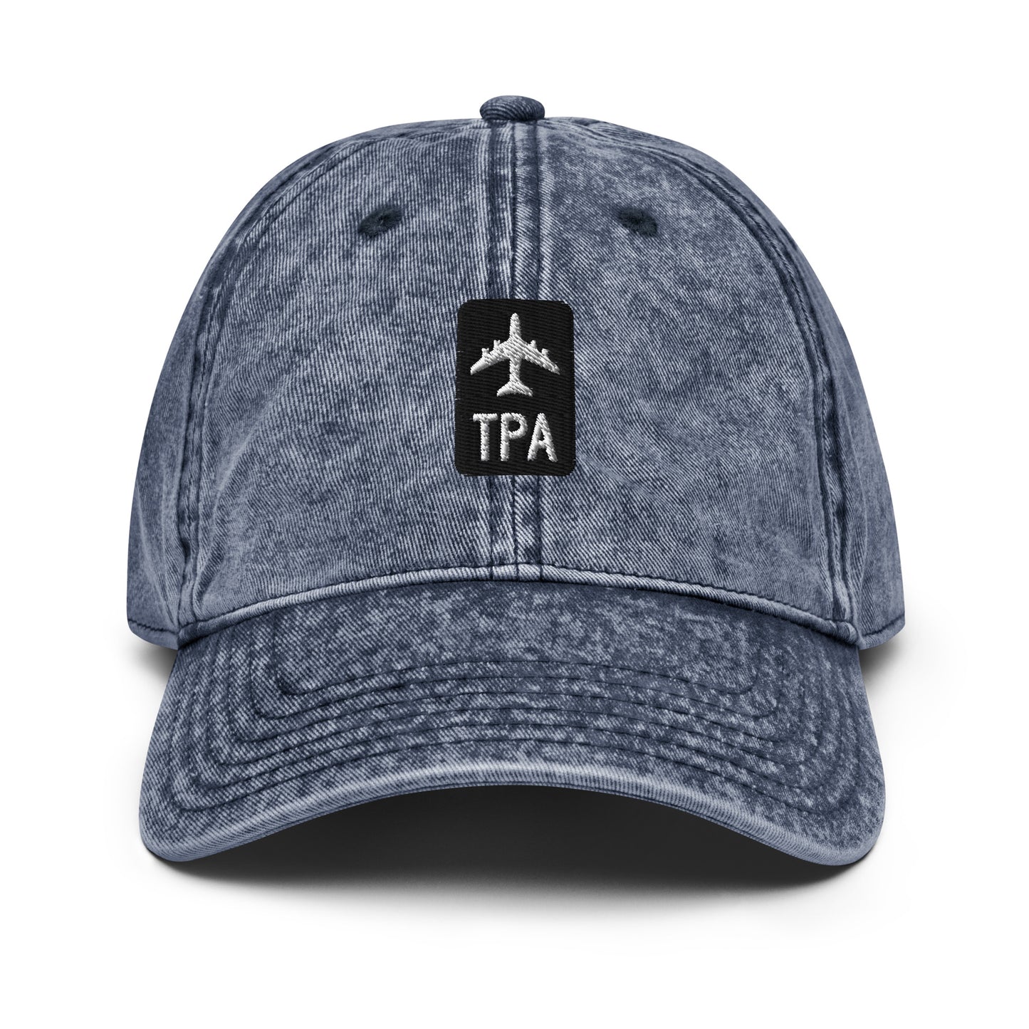 Jetliner Vintage Cotton Twill Baseball Cap • Black/White • TPA Tampa • YHM Designs - Image 11