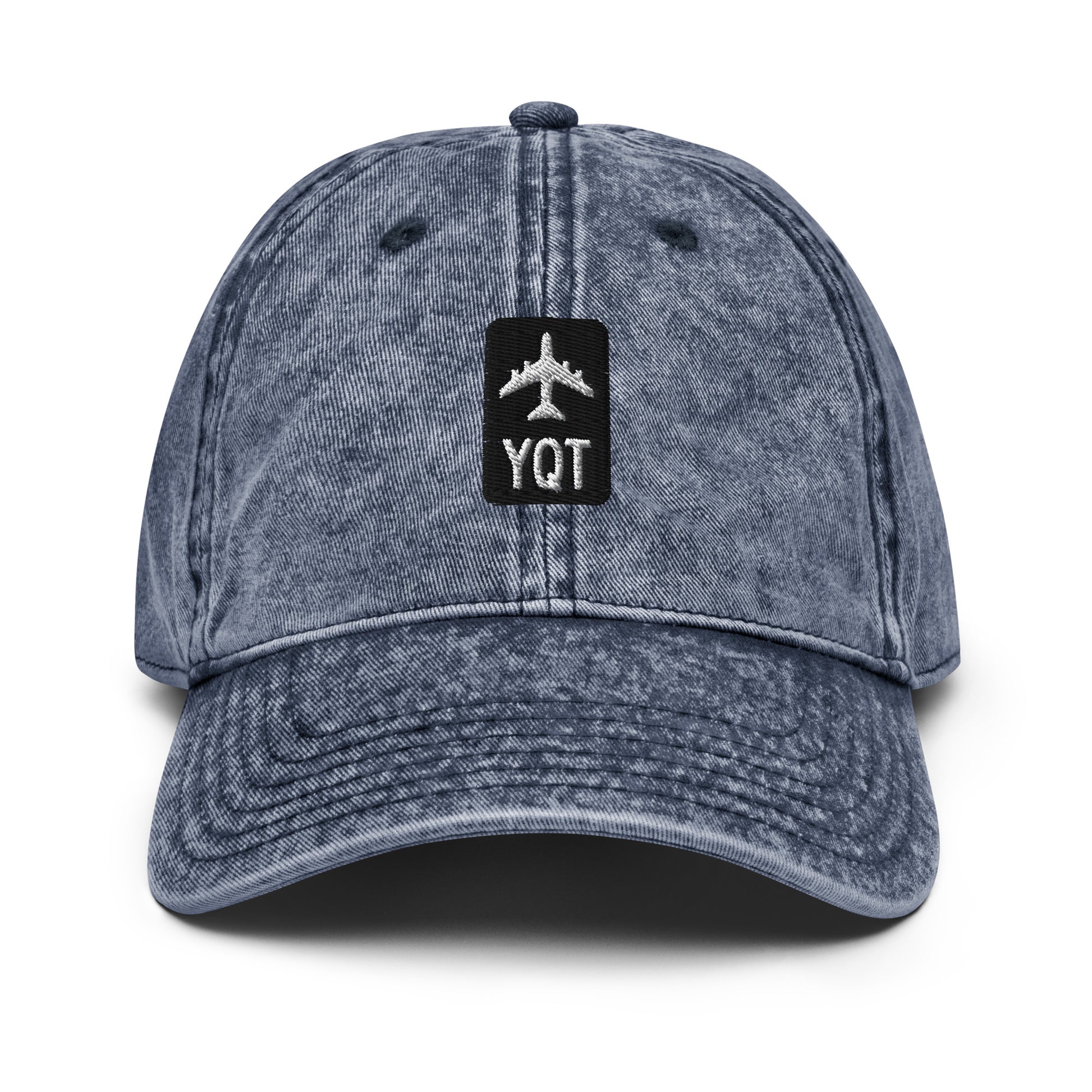 Jetliner Vintage Cotton Twill Baseball Cap • Black/White • YQT Thunder Bay • YHM Designs - Image 11