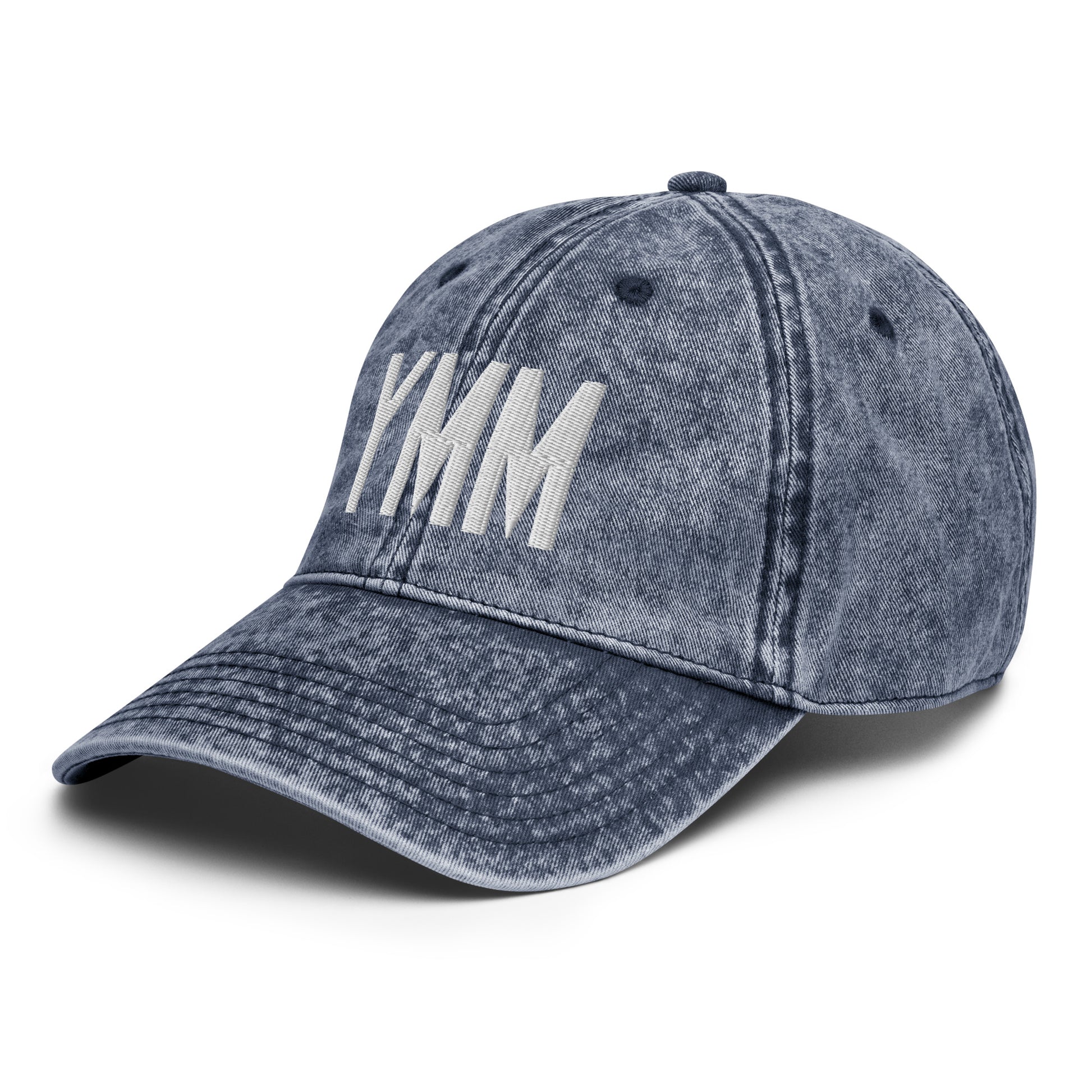 Airport Code Twill Cap - White • YMM Fort McMurray • YHM Designs - Image 17