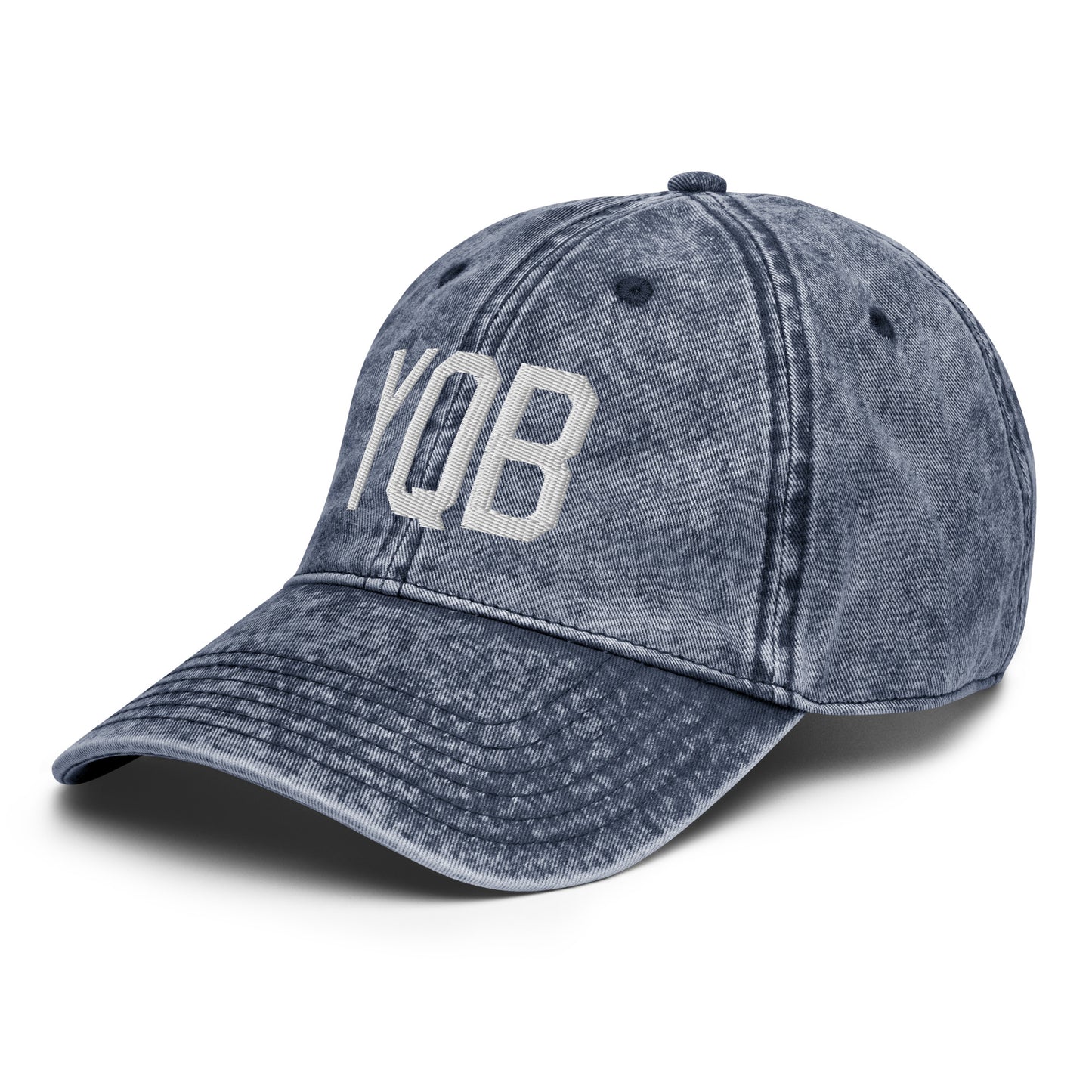 Airport Code Twill Cap - White • YQB Quebec City • YHM Designs - Image 17