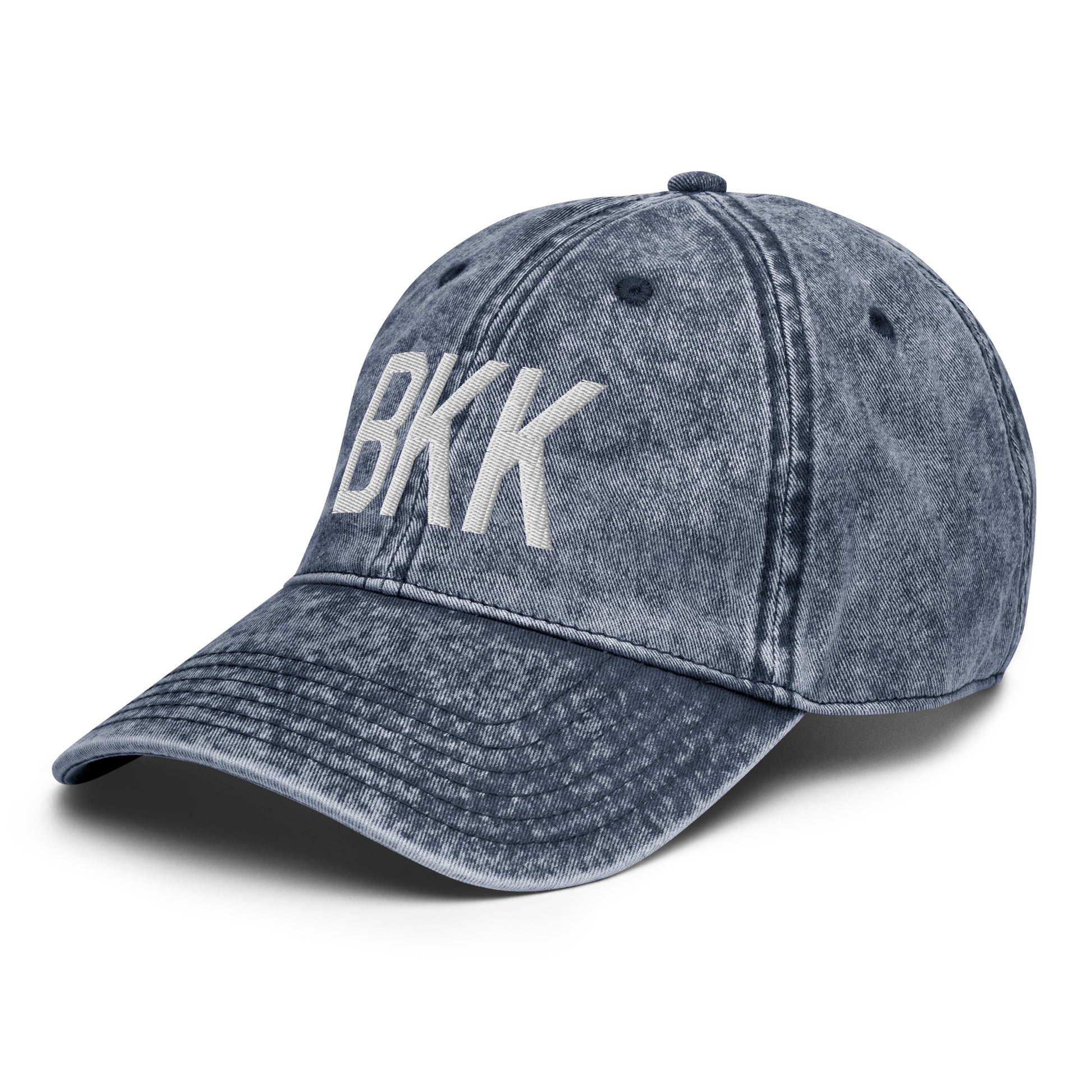 Airport Code Twill Cap - White • BKK Bangkok • YHM Designs - Image 17