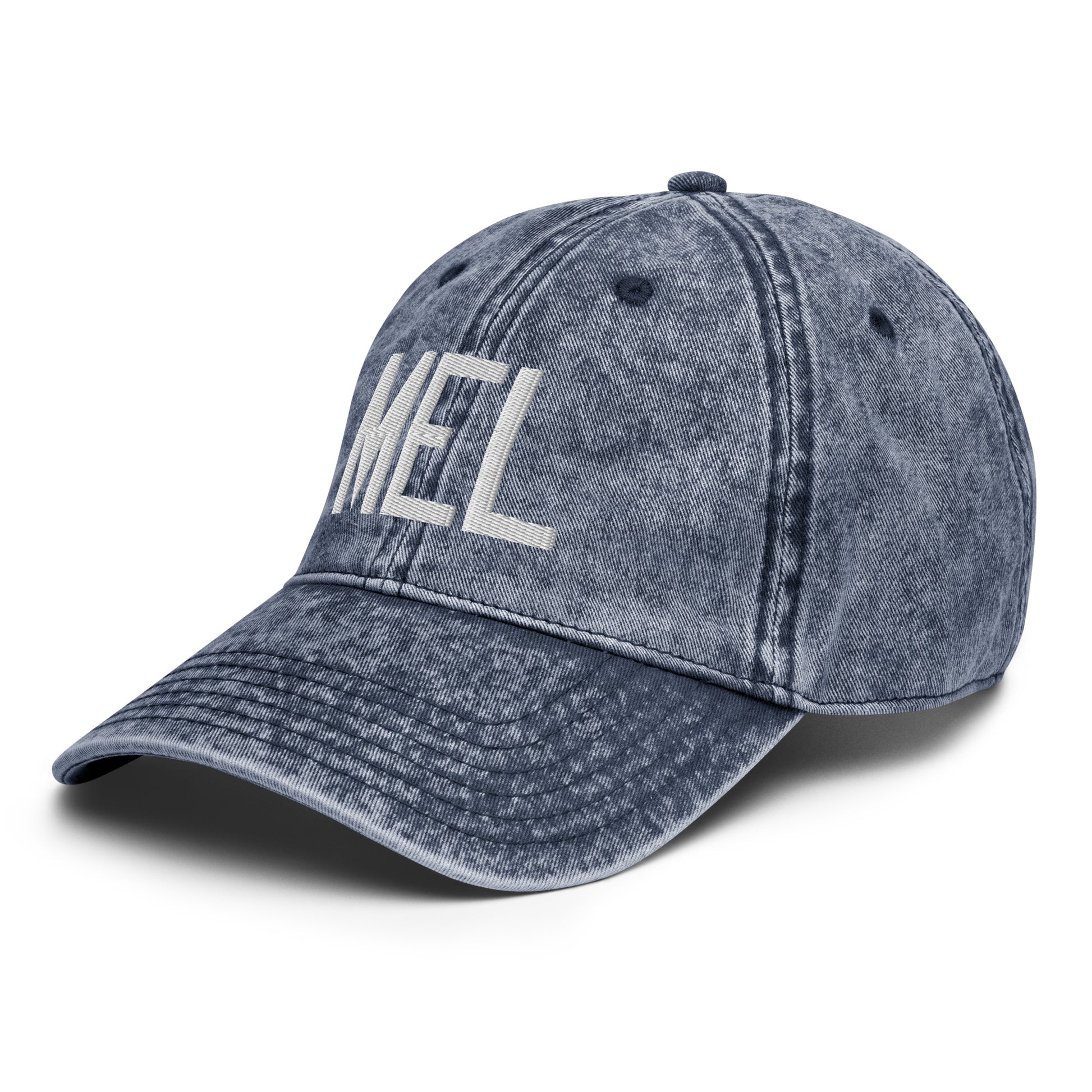 Airport Code Twill Cap - White • MEL Melbourne • YHM Designs - Image 17