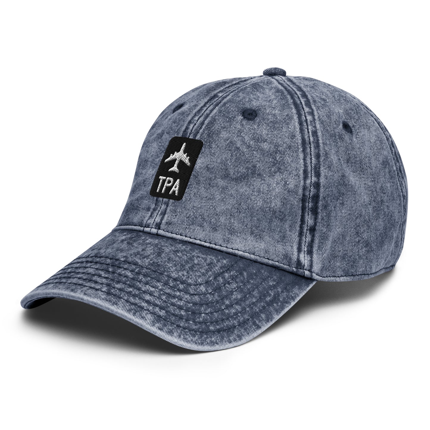 Jetliner Vintage Cotton Twill Baseball Cap • Black/White • TPA Tampa • YHM Designs - Image 13