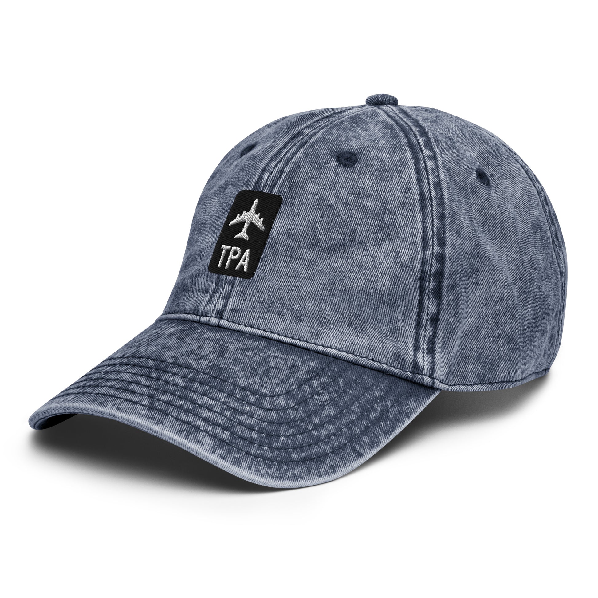 Jetliner Vintage Cotton Twill Baseball Cap • Black/White • TPA Tampa • YHM Designs - Image 13