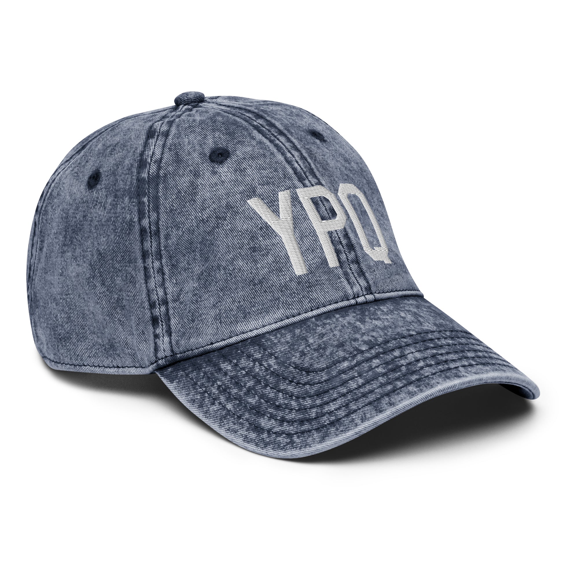 Airport Code Twill Cap - White • YPQ Peterborough • YHM Designs - Image 18