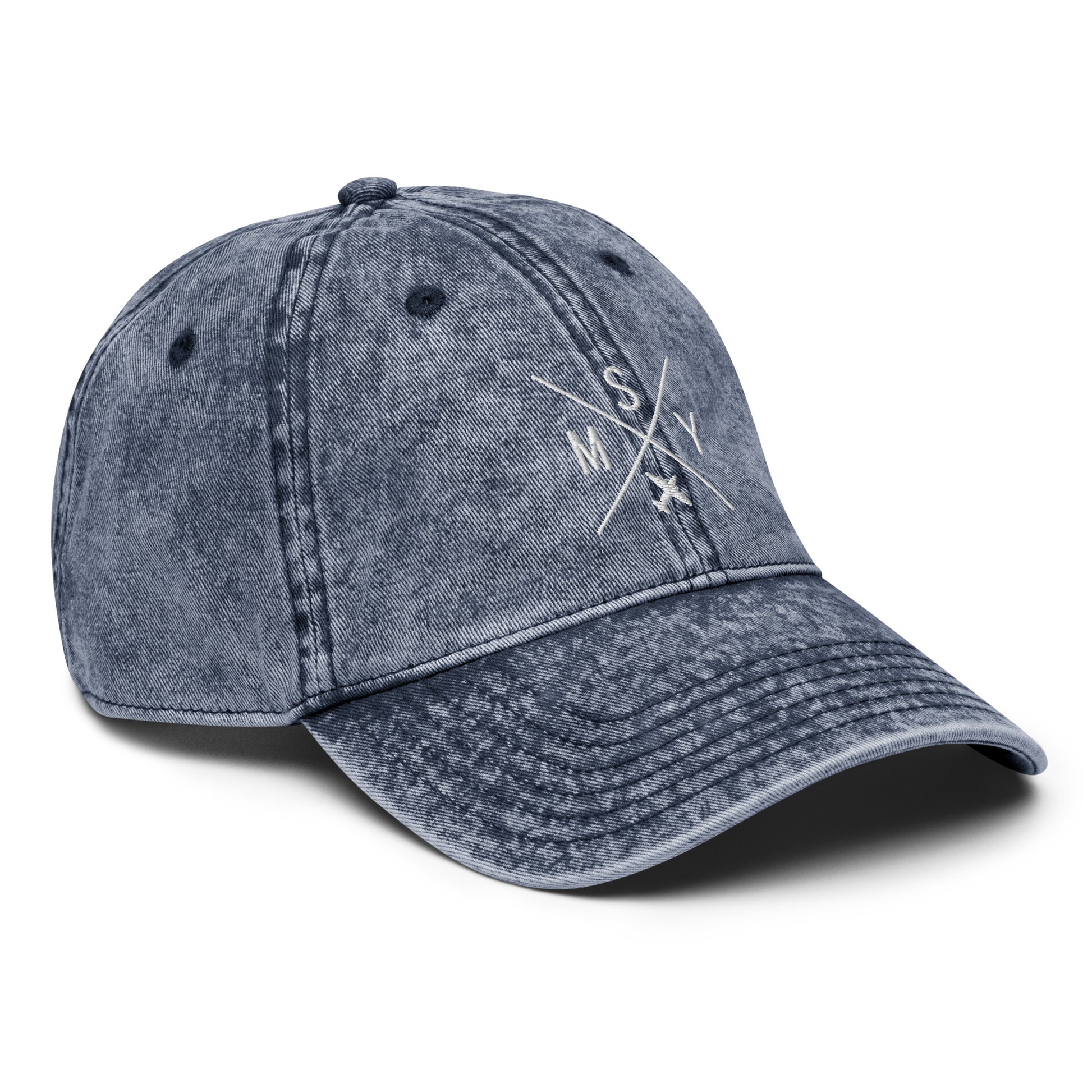 Crossed-X Cotton Twill Cap - White • MSY New Orleans • YHM Designs - Image 21