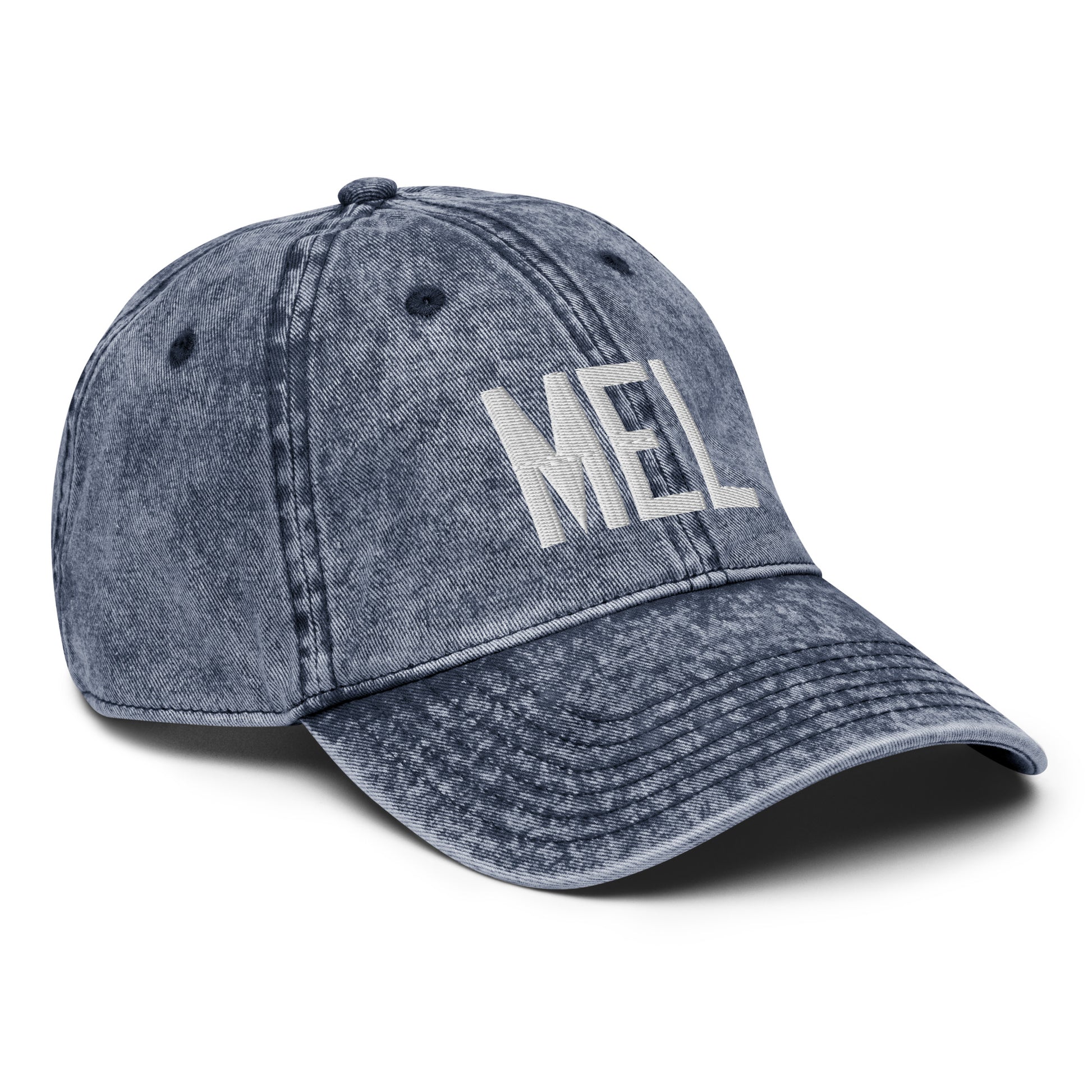 Airport Code Twill Cap - White • MEL Melbourne • YHM Designs - Image 18