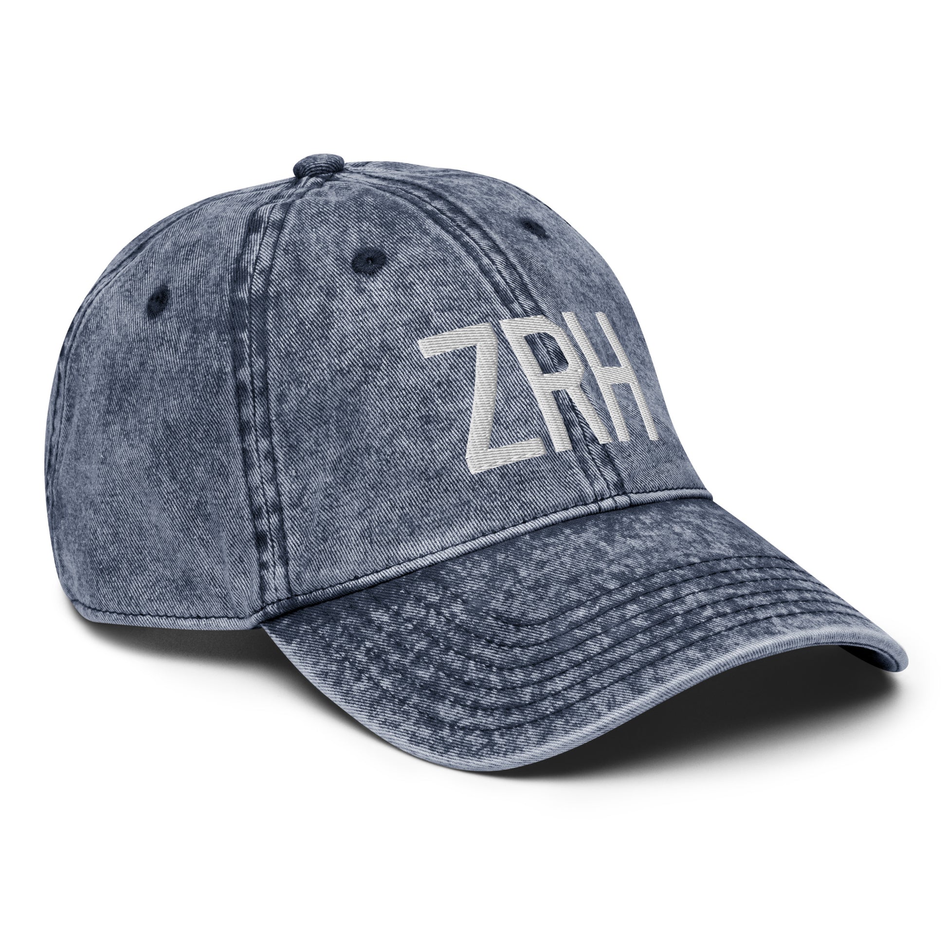 Airport Code Twill Cap - White • ZRH Zurich • YHM Designs - Image 18