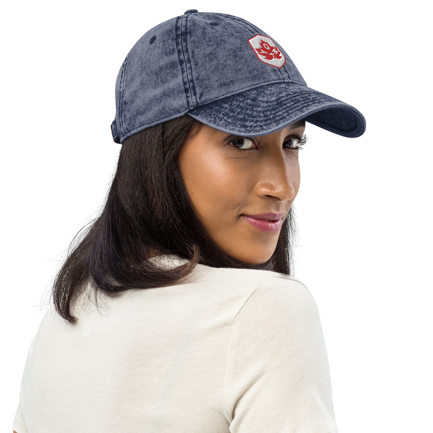 Maple Leaf Twill Cap - Red/White • YQM Moncton • YHM Designs - Image 06