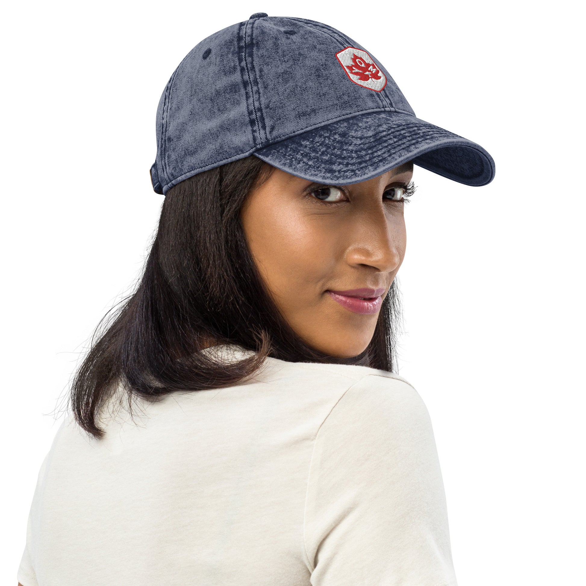 Maple Leaf Twill Cap - Red/White • YQM Moncton • YHM Designs - Image 06