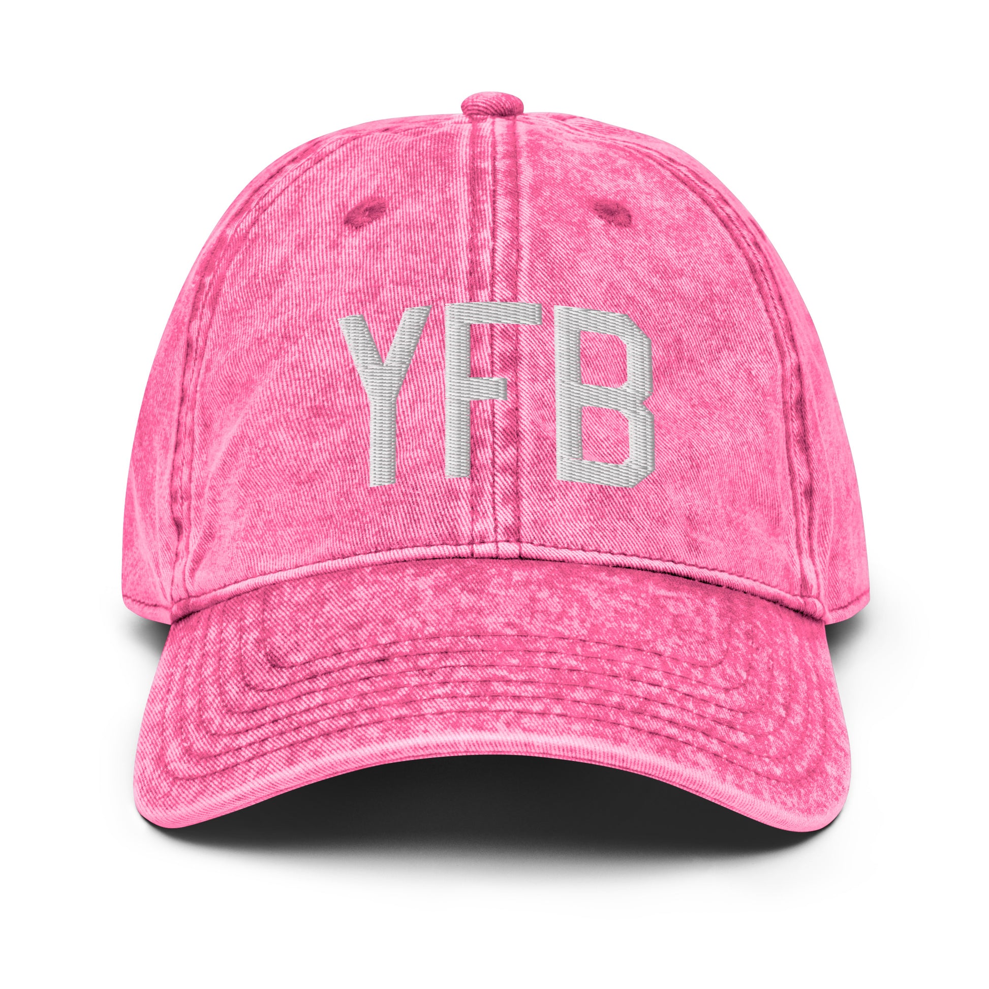 Airport Code Twill Cap - White • YFB Iqaluit • YHM Designs - Image 25
