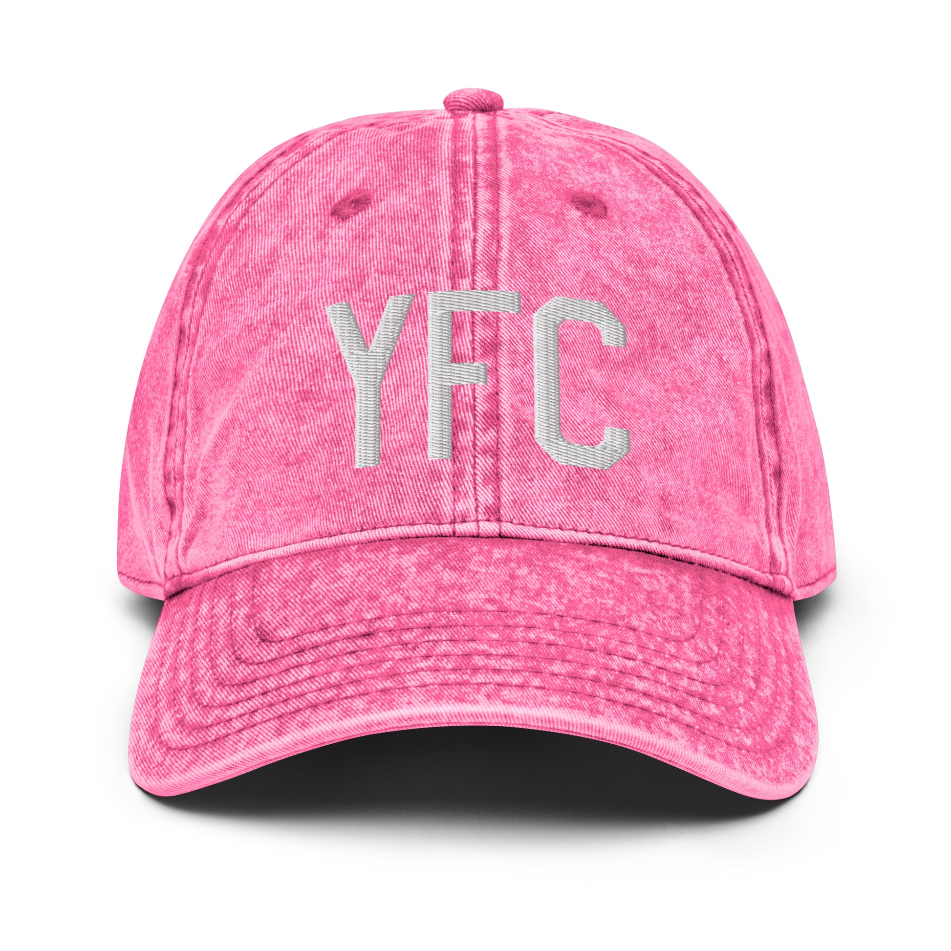 Airport Code Twill Cap - White • YFC Fredericton • YHM Designs - Image 25