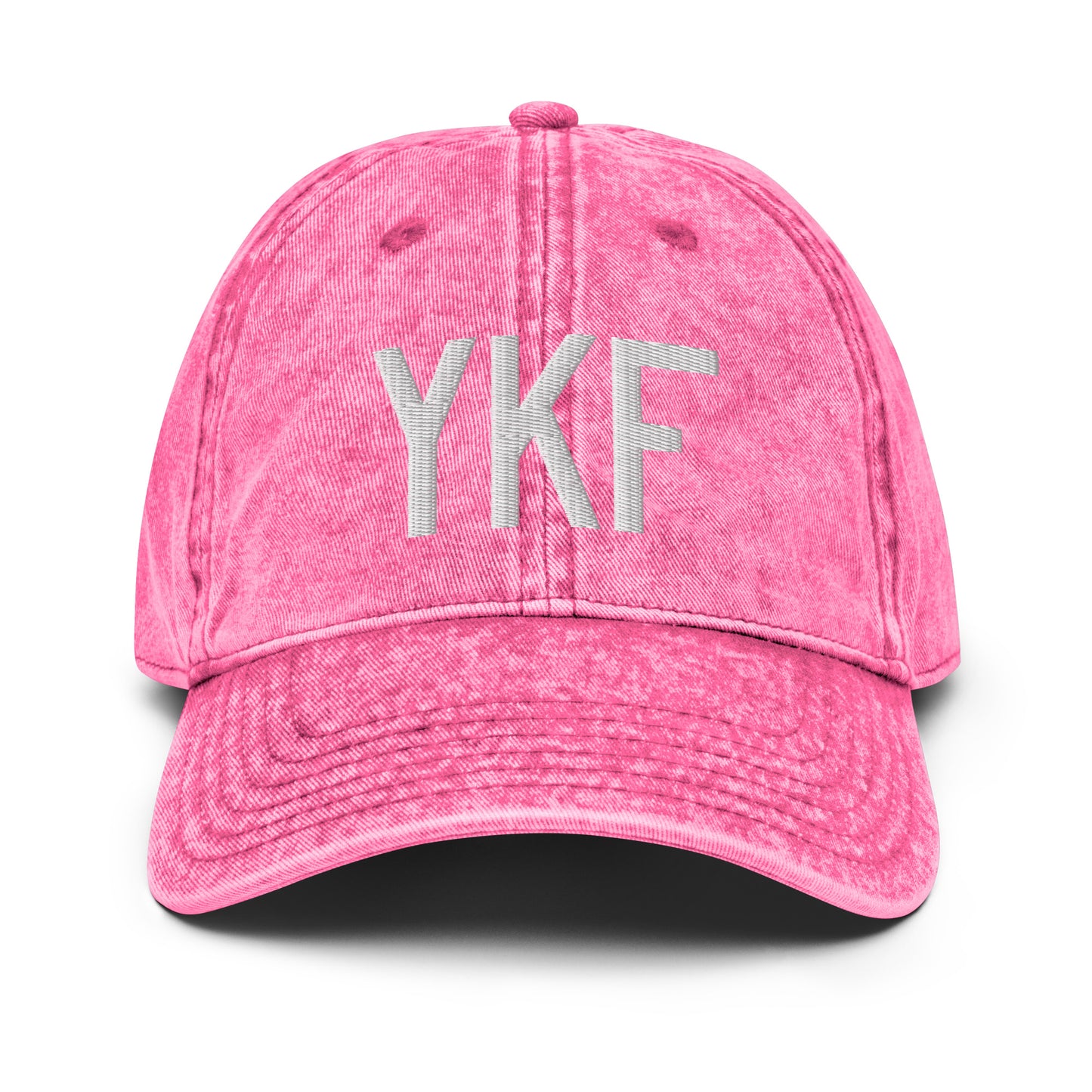 Airport Code Twill Cap - White • YKF Waterloo • YHM Designs - Image 25
