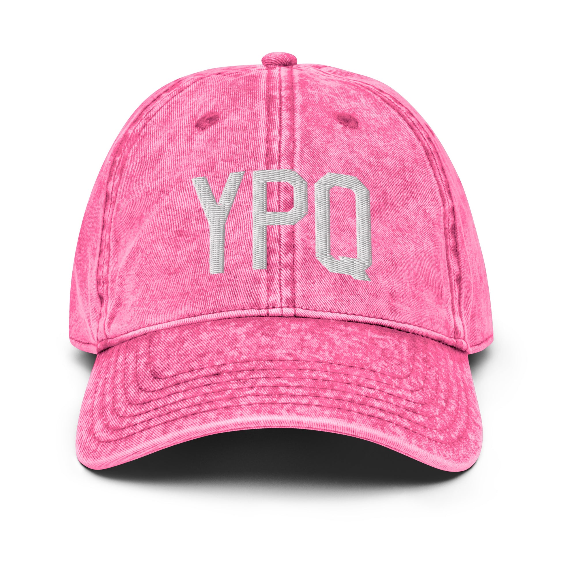 Airport Code Twill Cap - White • YPQ Peterborough • YHM Designs - Image 25