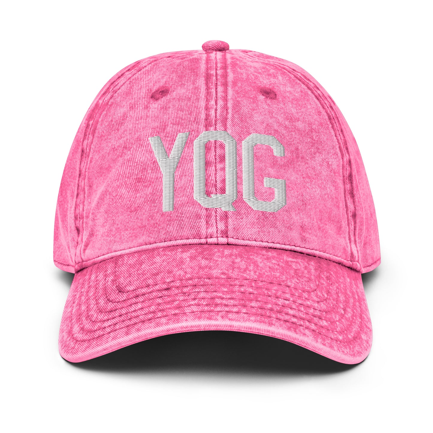 Airport Code Twill Cap - White • YQG Windsor • YHM Designs - Image 25