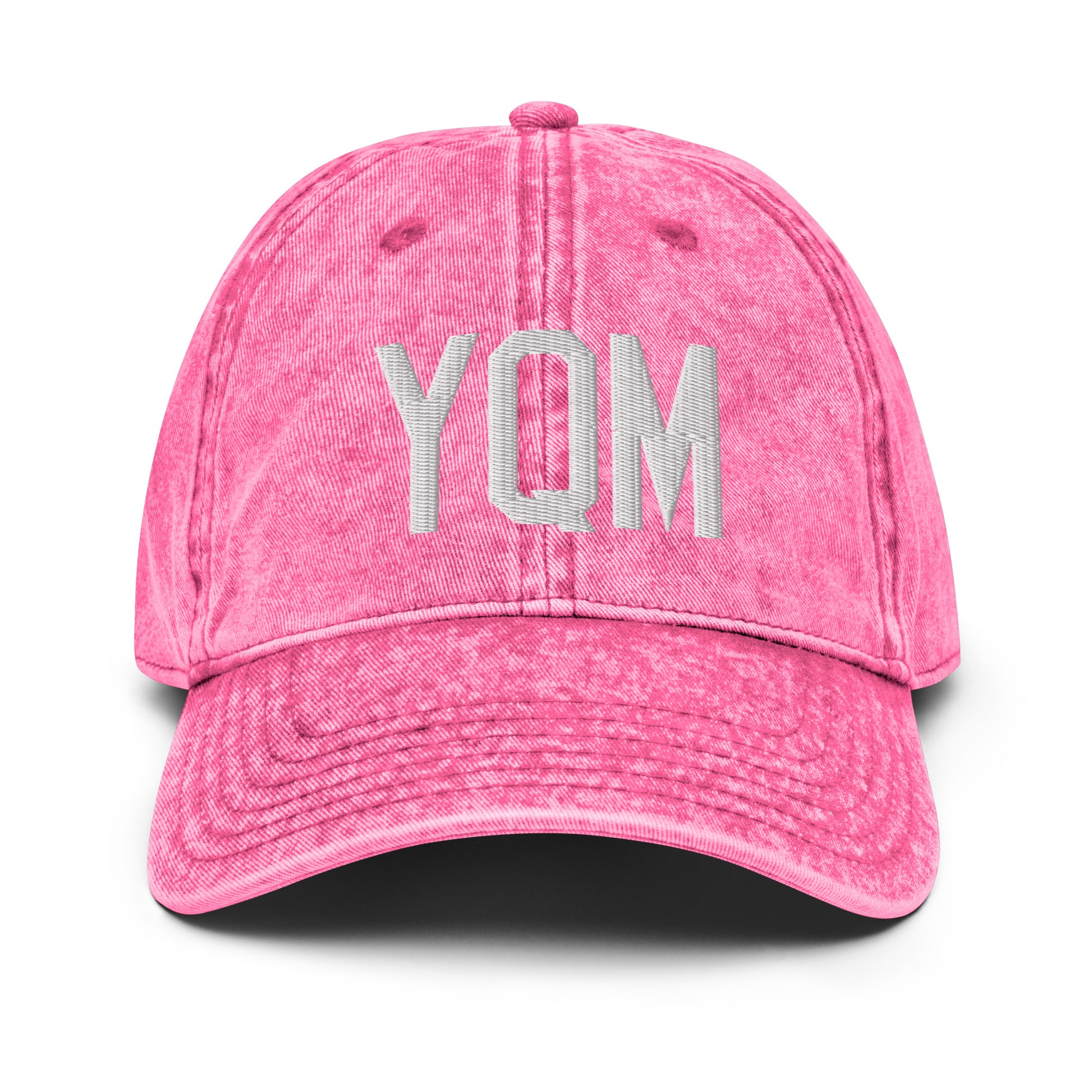 Airport Code Twill Cap - White • YQM Moncton • YHM Designs - Image 25