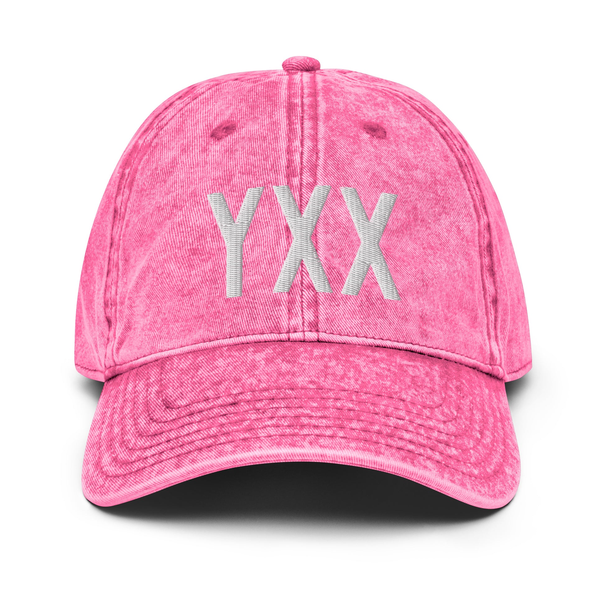 Airport Code Twill Cap - White • YXX Abbotsford • YHM Designs - Image 25