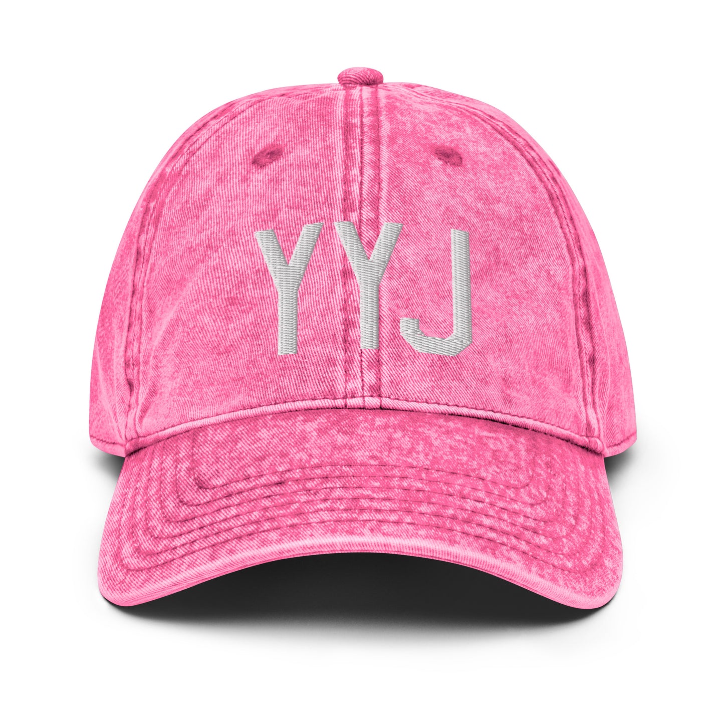 Airport Code Twill Cap - White • YYJ Victoria • YHM Designs - Image 25