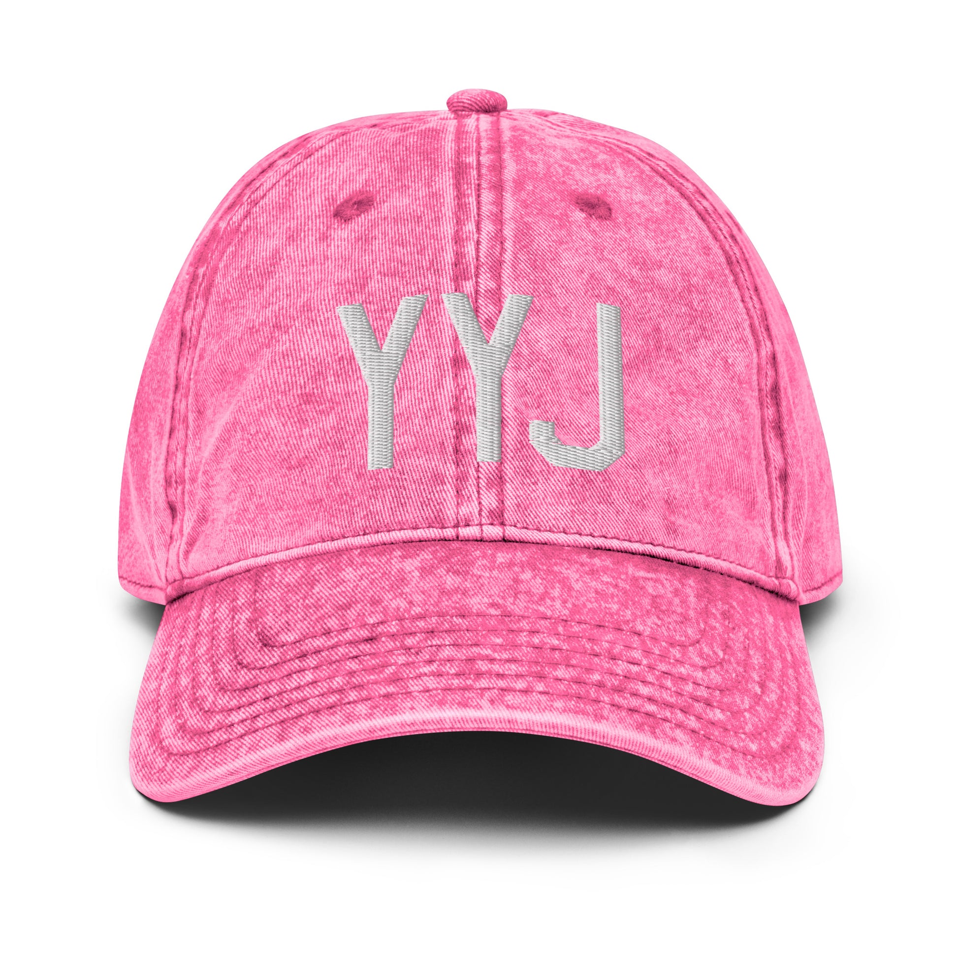 Airport Code Twill Cap - White • YYJ Victoria • YHM Designs - Image 25