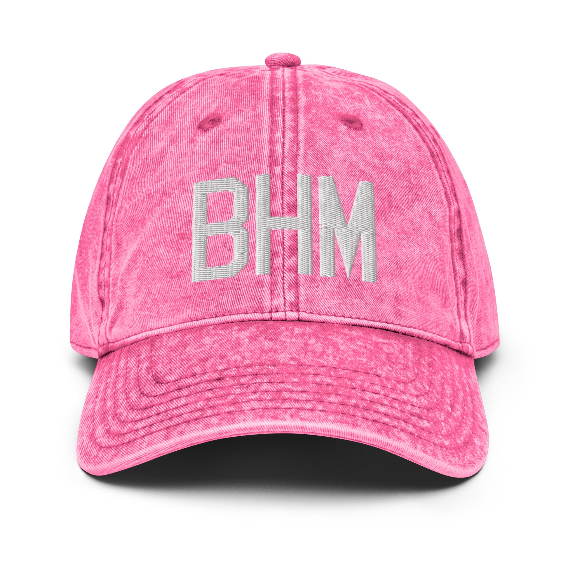 Airport Code Twill Cap - White • BHM Birmingham • YHM Designs - Image 25