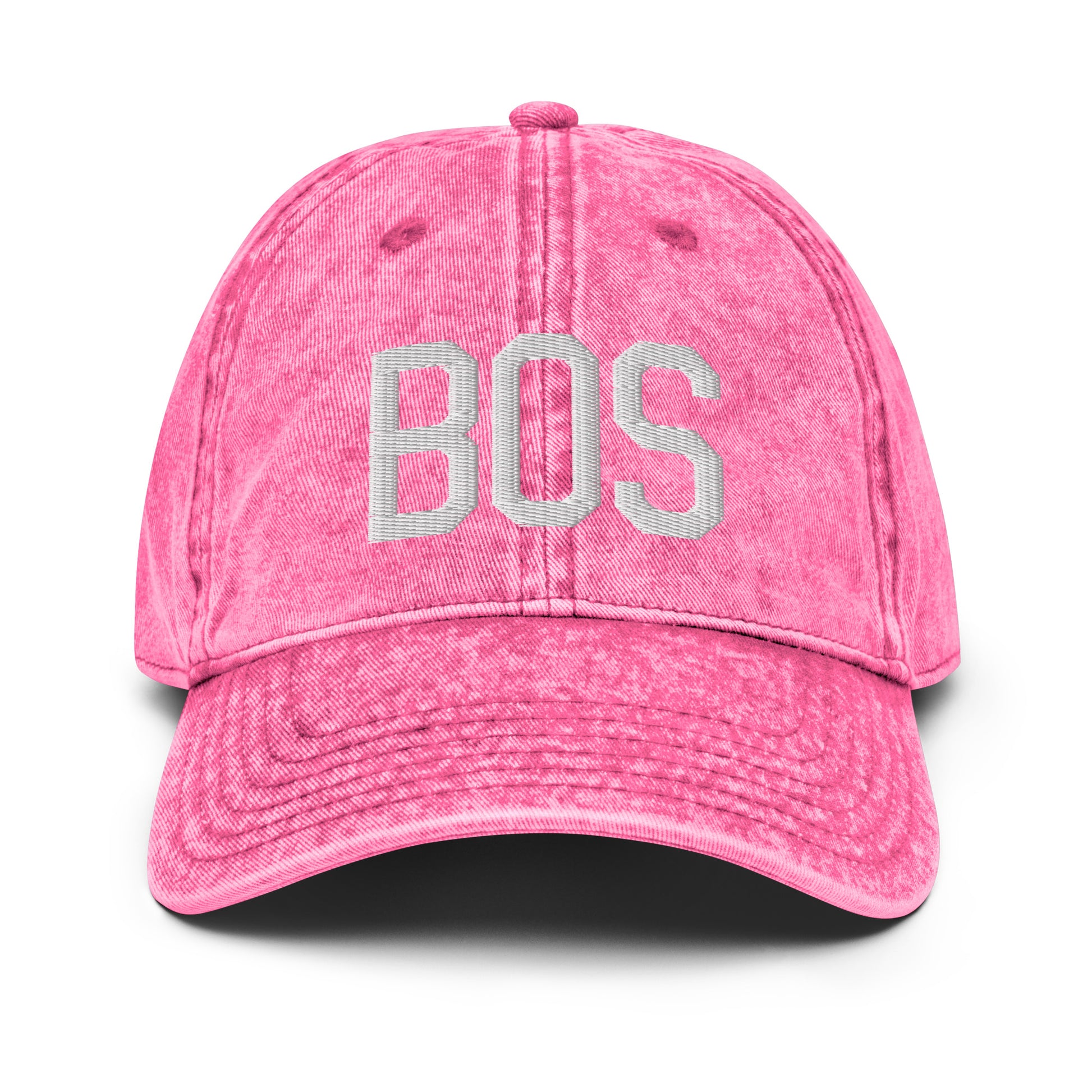 Airport Code Twill Cap - White • BOS Boston • YHM Designs - Image 25
