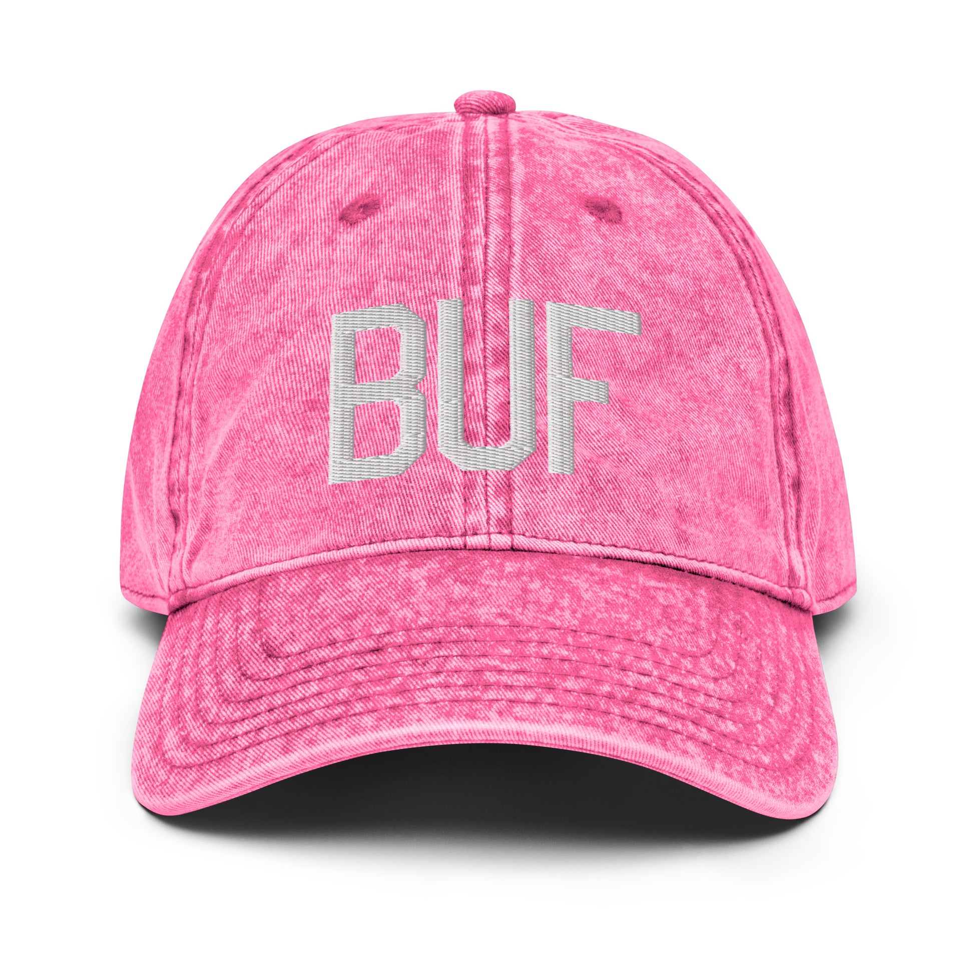Airport Code Twill Cap - White • BUF Buffalo • YHM Designs - Image 25
