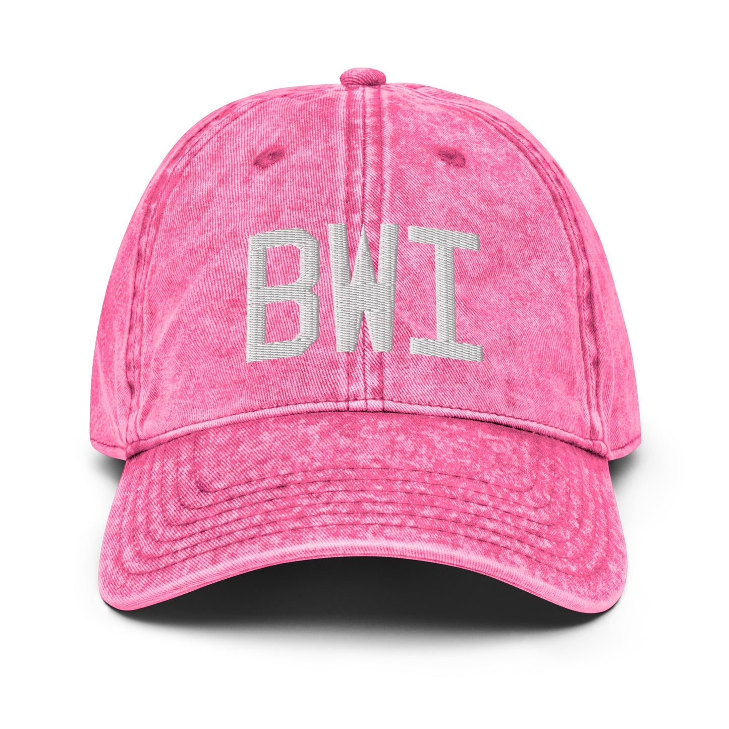 Airport Code Twill Cap - White • BWI Baltimore • YHM Designs - Image 25