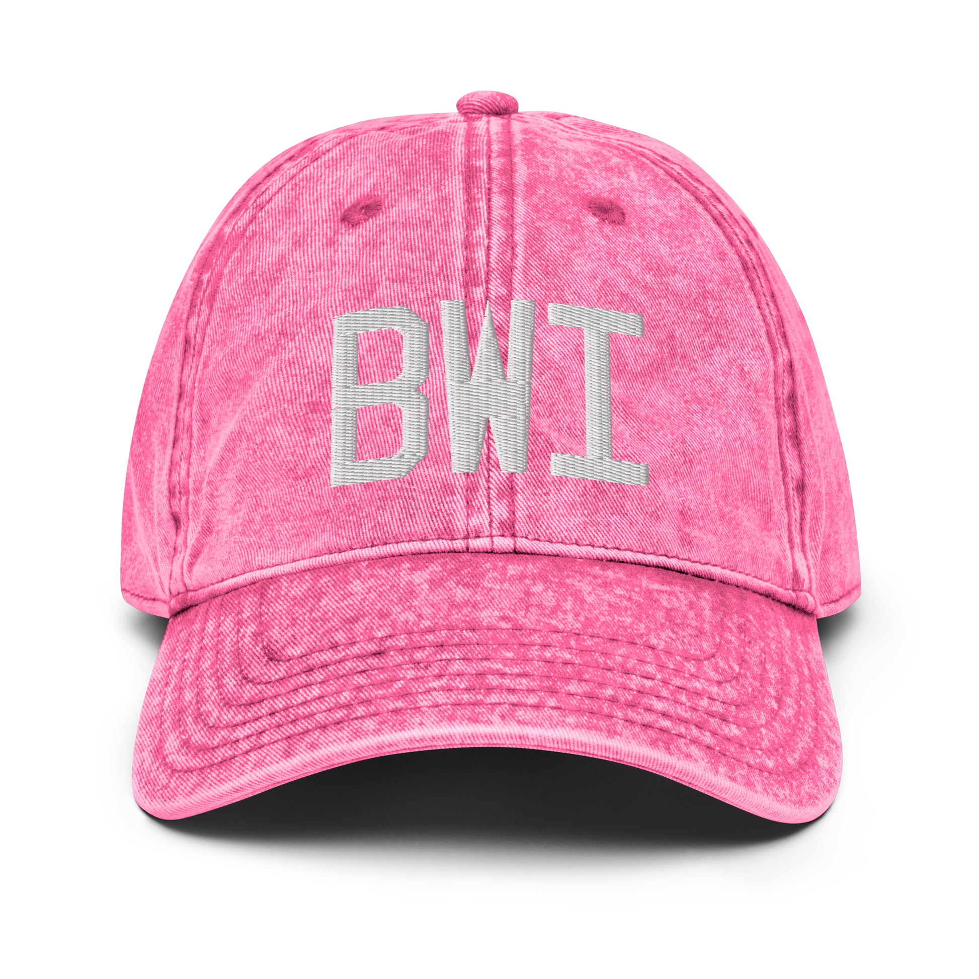 Airport Code Twill Cap - White • BWI Baltimore • YHM Designs - Image 25