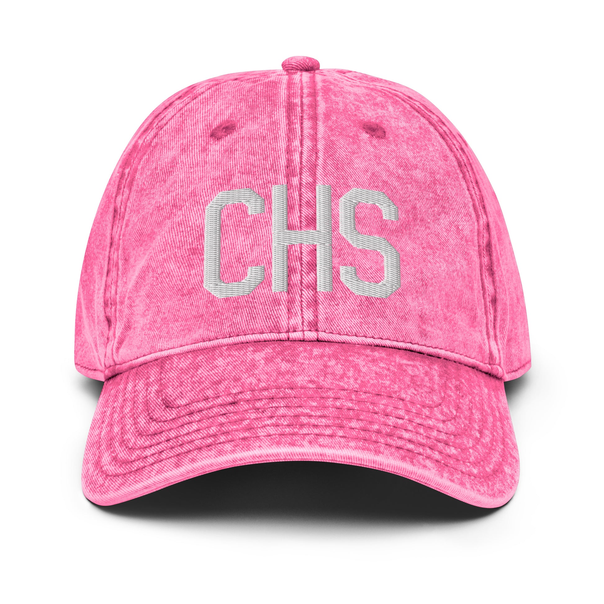 Airport Code Twill Cap - White • CHS Charleston • YHM Designs - Image 25