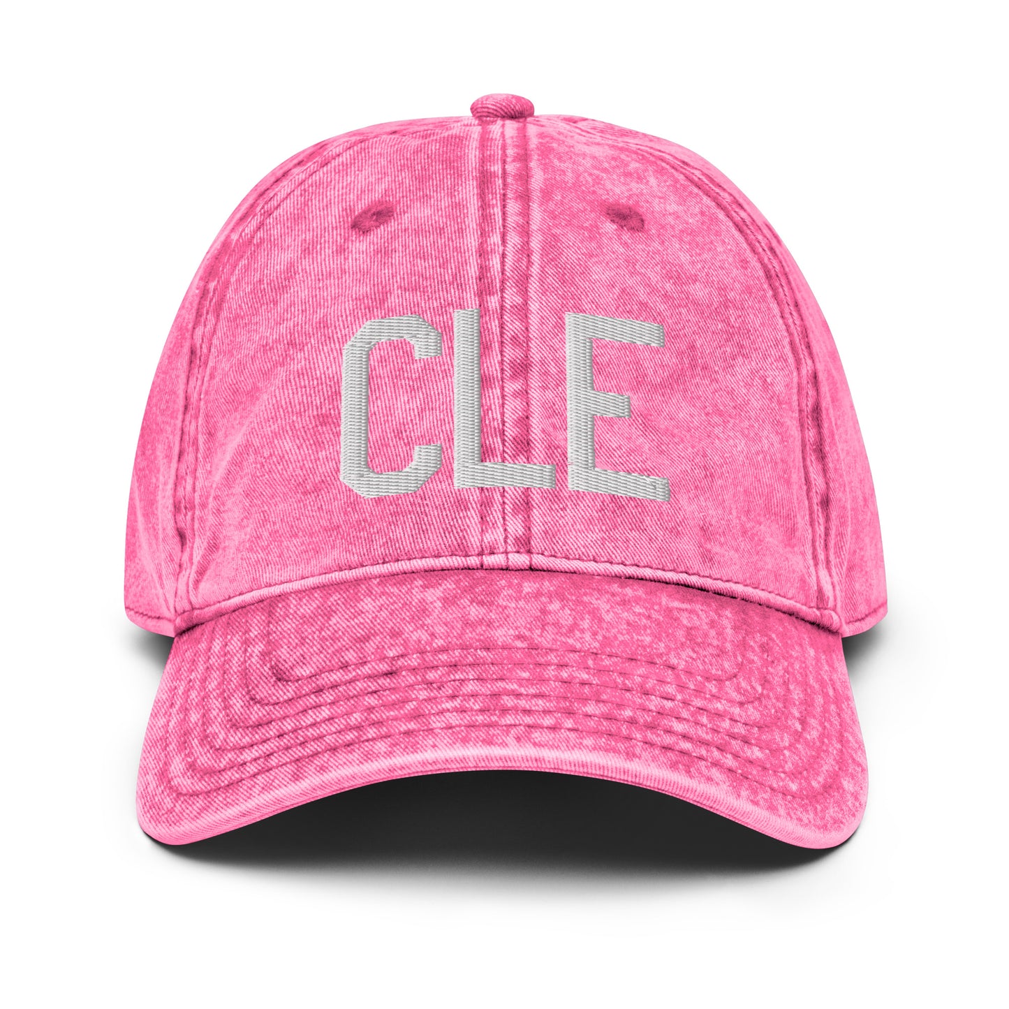 Airport Code Twill Cap - White • CLE Cleveland • YHM Designs - Image 25