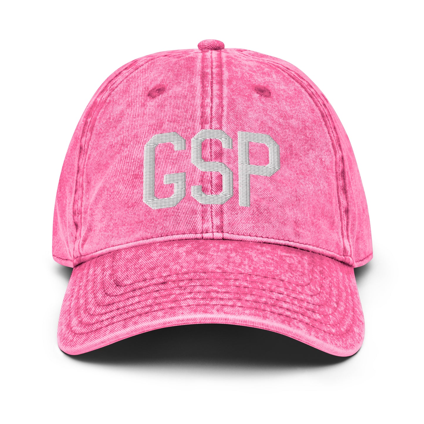 Airport Code Twill Cap - White • GSP Greenville-Spartanburg • YHM Designs - Image 25