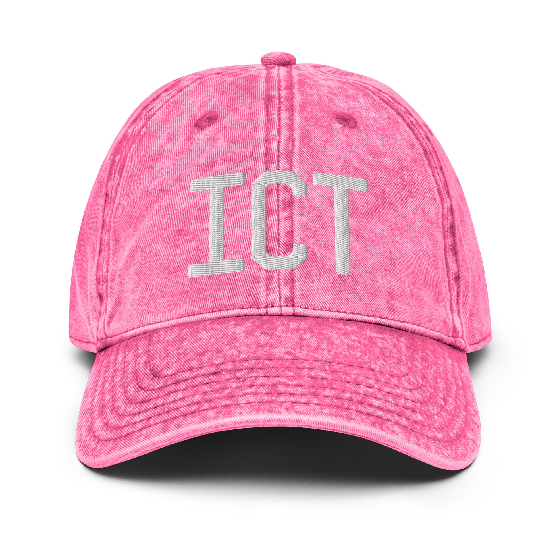 Airport Code Twill Cap - White • ICT Wichita • YHM Designs - Image 25