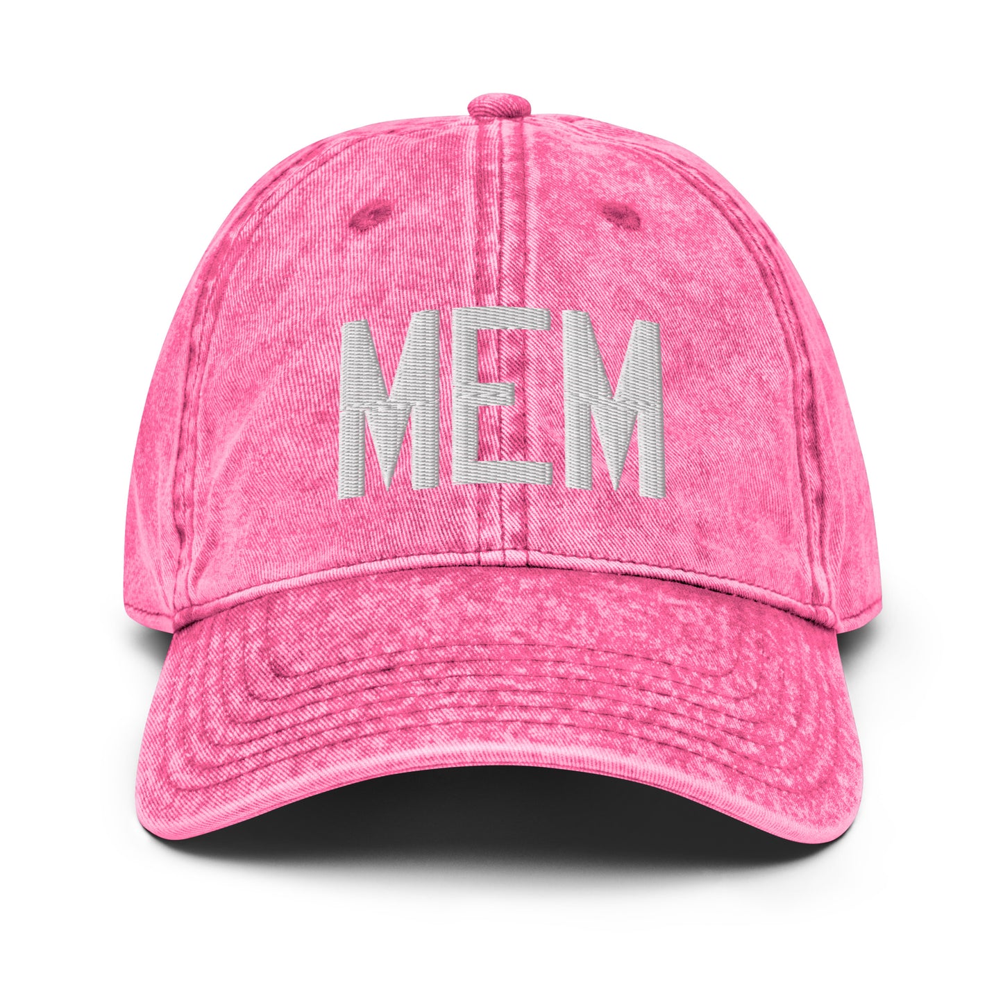 Airport Code Twill Cap - White • MEM Memphis • YHM Designs - Image 25