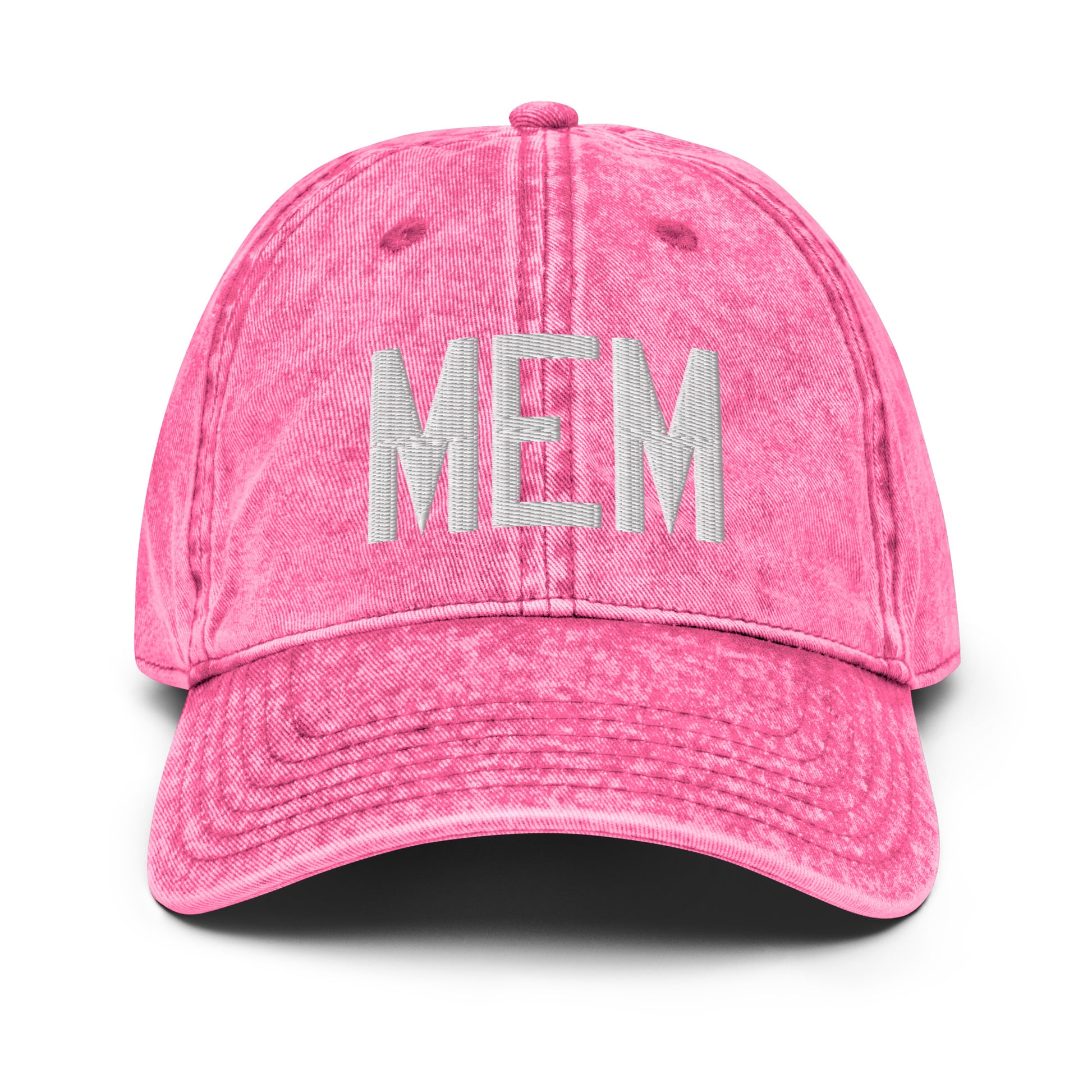 Airport Code Twill Cap - White • MEM Memphis • YHM Designs - Image 25