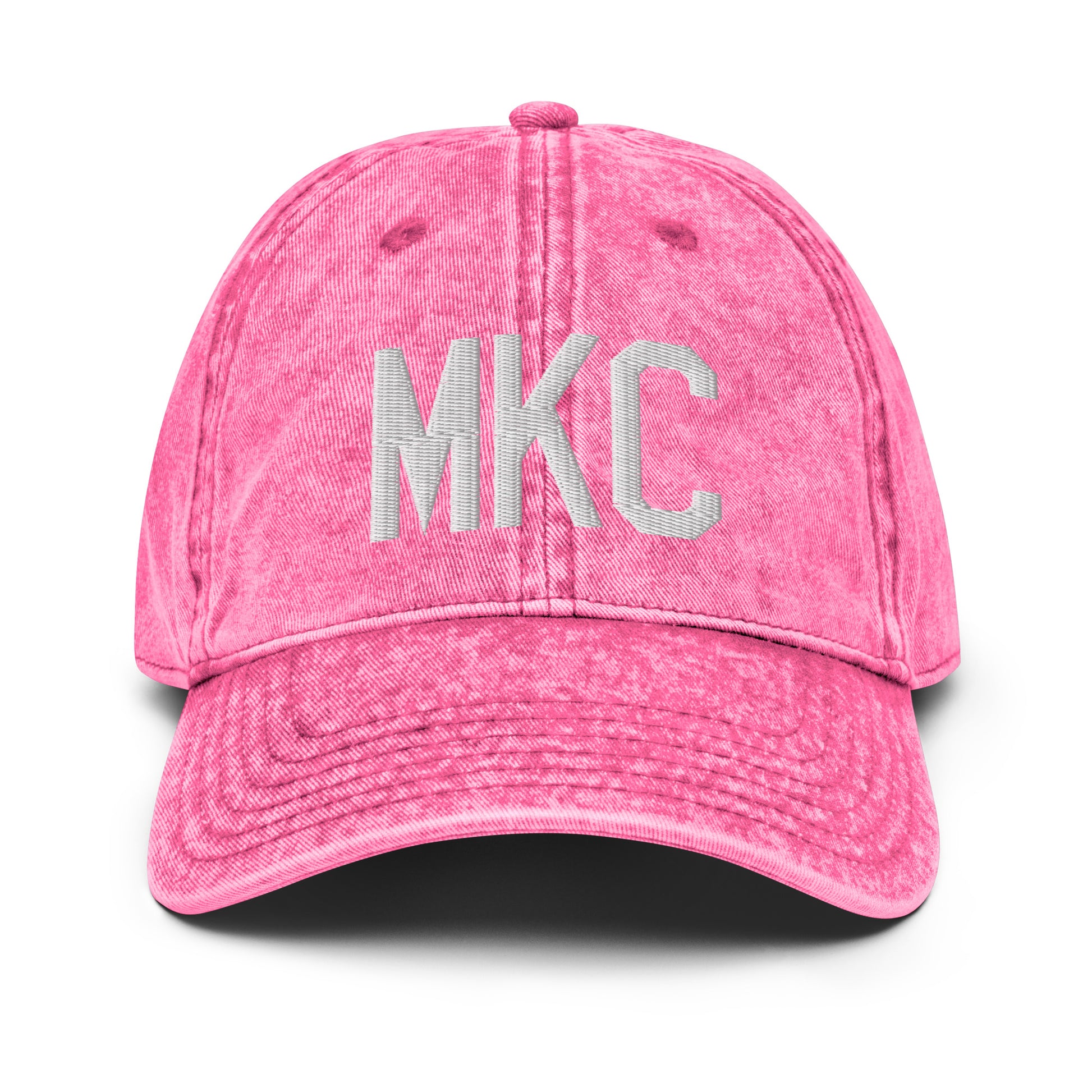 Airport Code Twill Cap - White • MKC Kansas City • YHM Designs - Image 25