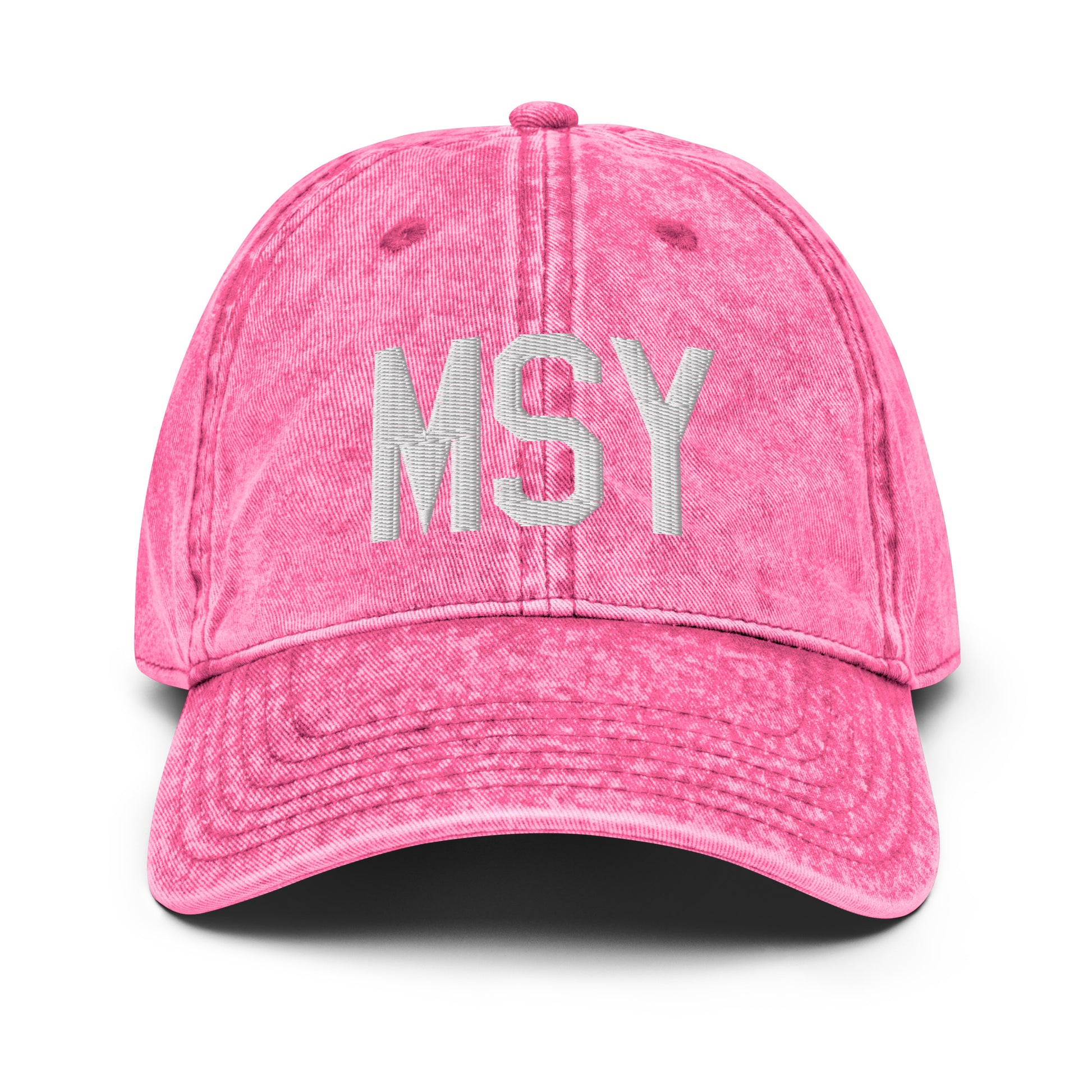 Airport Code Twill Cap - White • MSY New Orleans • YHM Designs - Image 25