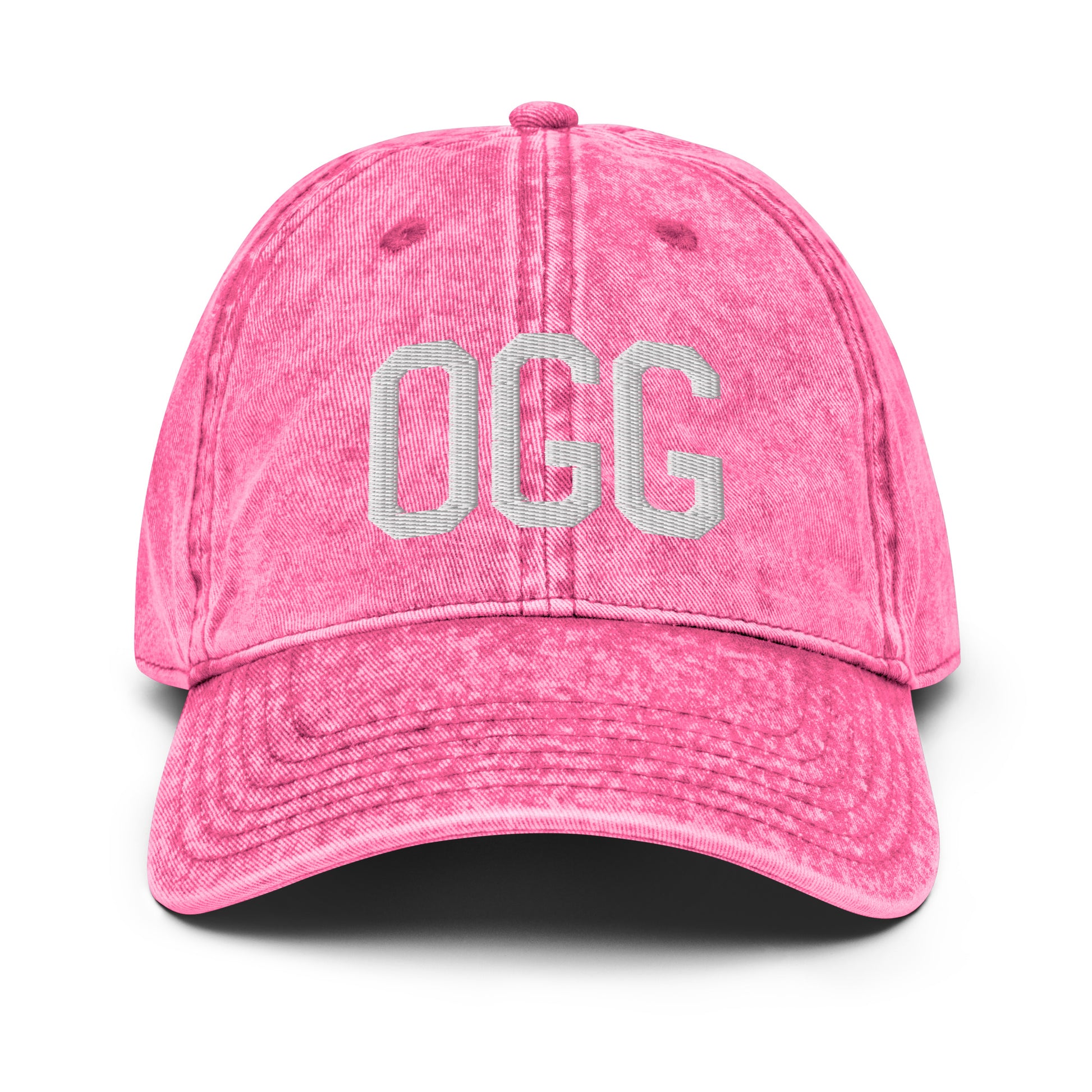 Airport Code Twill Cap - White • OGG Maui • YHM Designs - Image 25