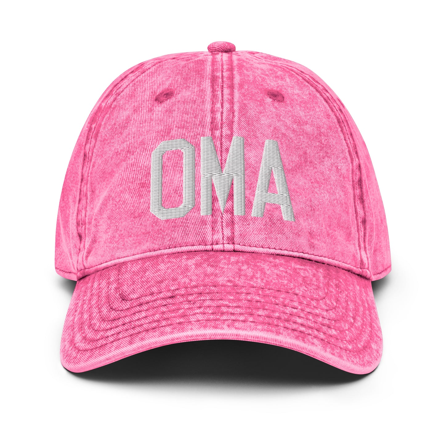 Airport Code Twill Cap - White • OMA Omaha • YHM Designs - Image 25