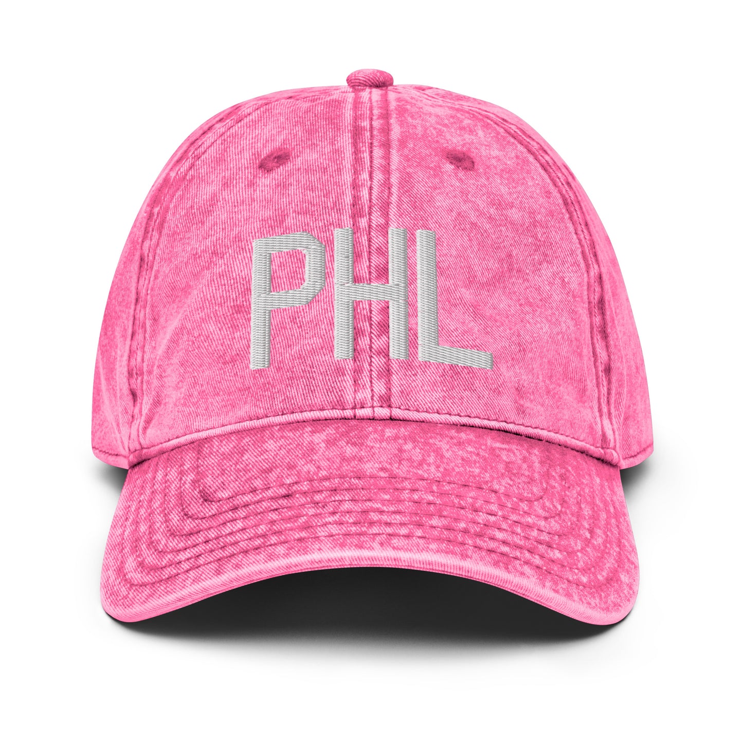 Airport Code Twill Cap - White • PHL Philadelphia • YHM Designs - Image 25