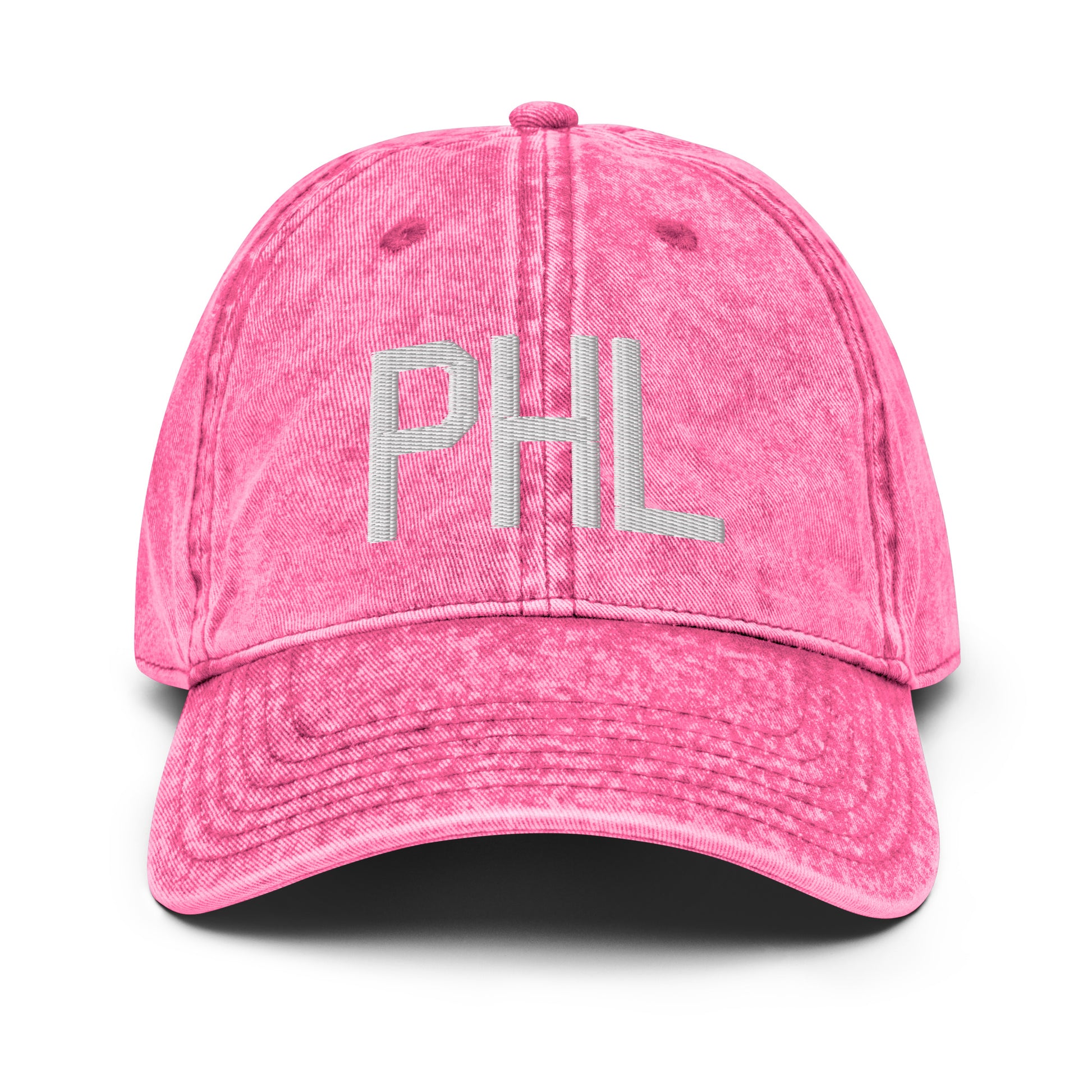 Airport Code Twill Cap - White • PHL Philadelphia • YHM Designs - Image 25