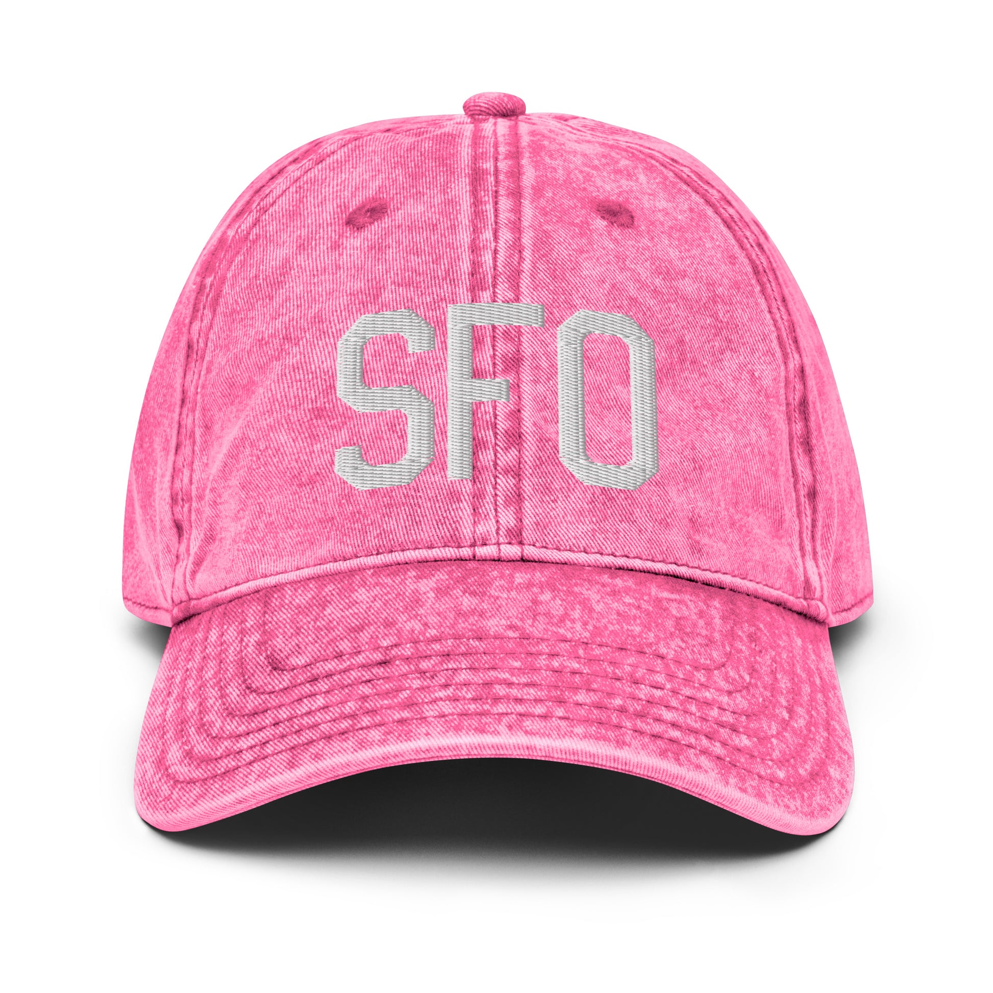 Airport Code Twill Cap - White • SFO San Francisco • YHM Designs - Image 25