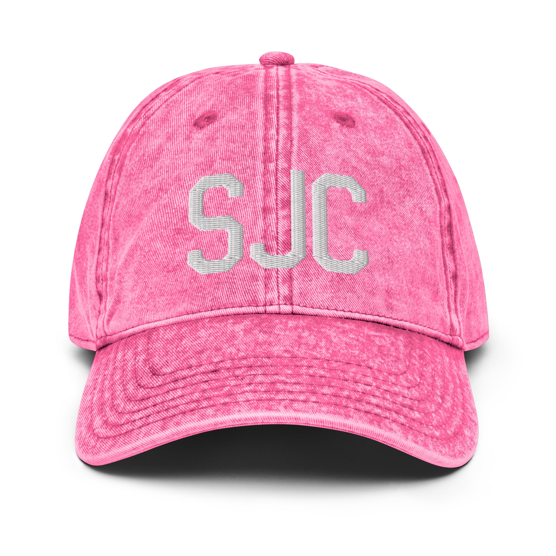 Airport Code Twill Cap - White • SJC San Jose • YHM Designs - Image 25