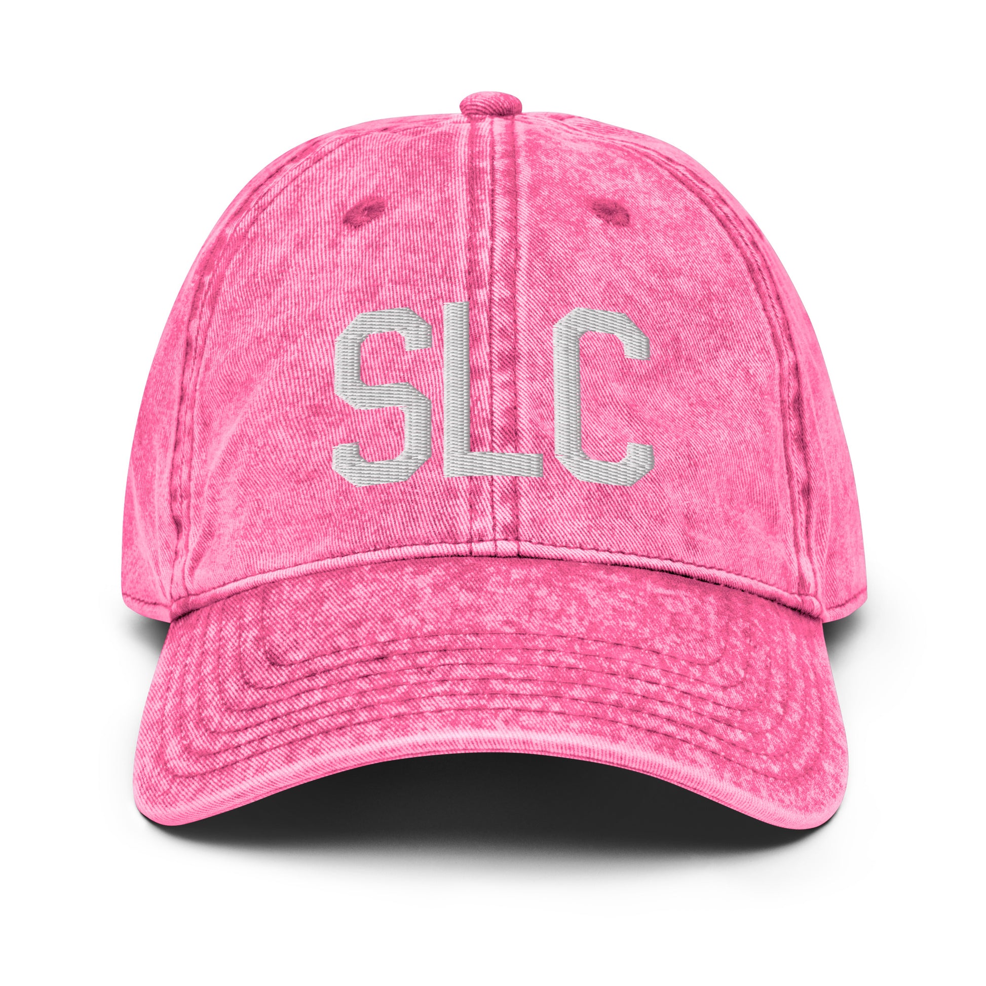 Airport Code Twill Cap - White • SLC Salt Lake City • YHM Designs - Image 25