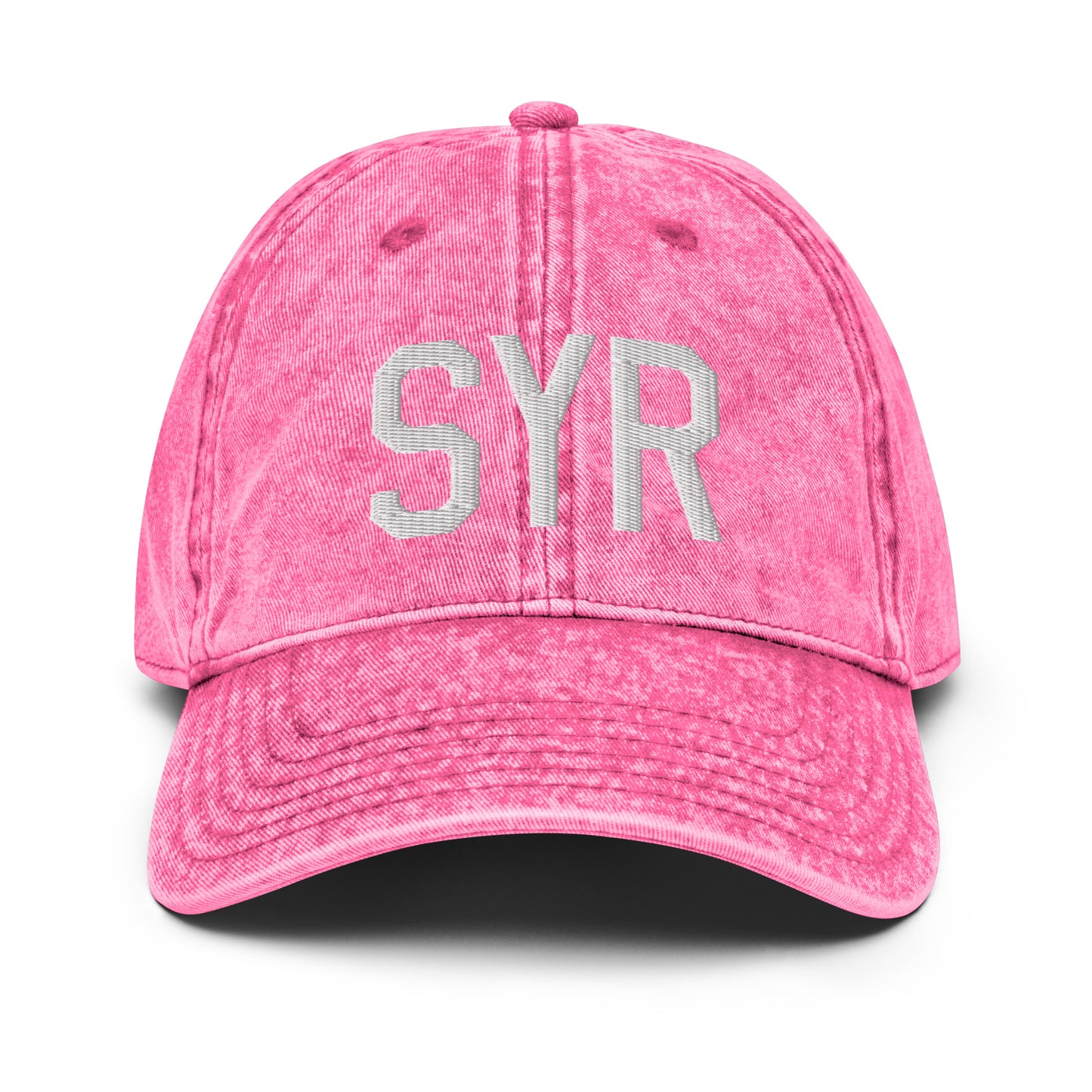 Airport Code Twill Cap - White • SYR Syracuse • YHM Designs - Image 25
